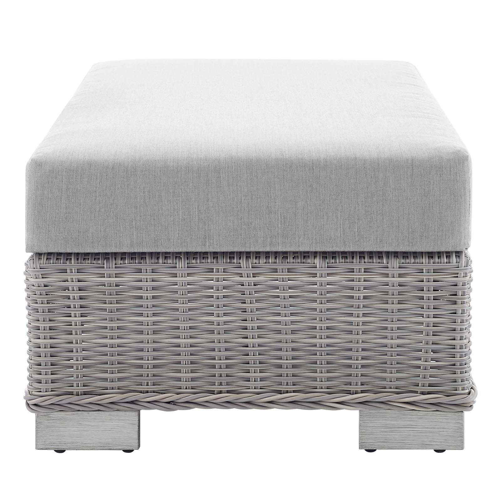 Modway Conway Sunbrella® Outdoor Patio Wicker Rattan Ottoman FredCo