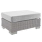 Modway Conway Sunbrella® Outdoor Patio Wicker Rattan Ottoman FredCo