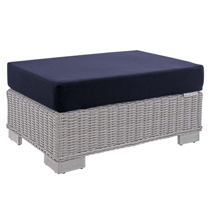 Modway Conway Sunbrella® Outdoor Patio Wicker Rattan Ottoman FredCo