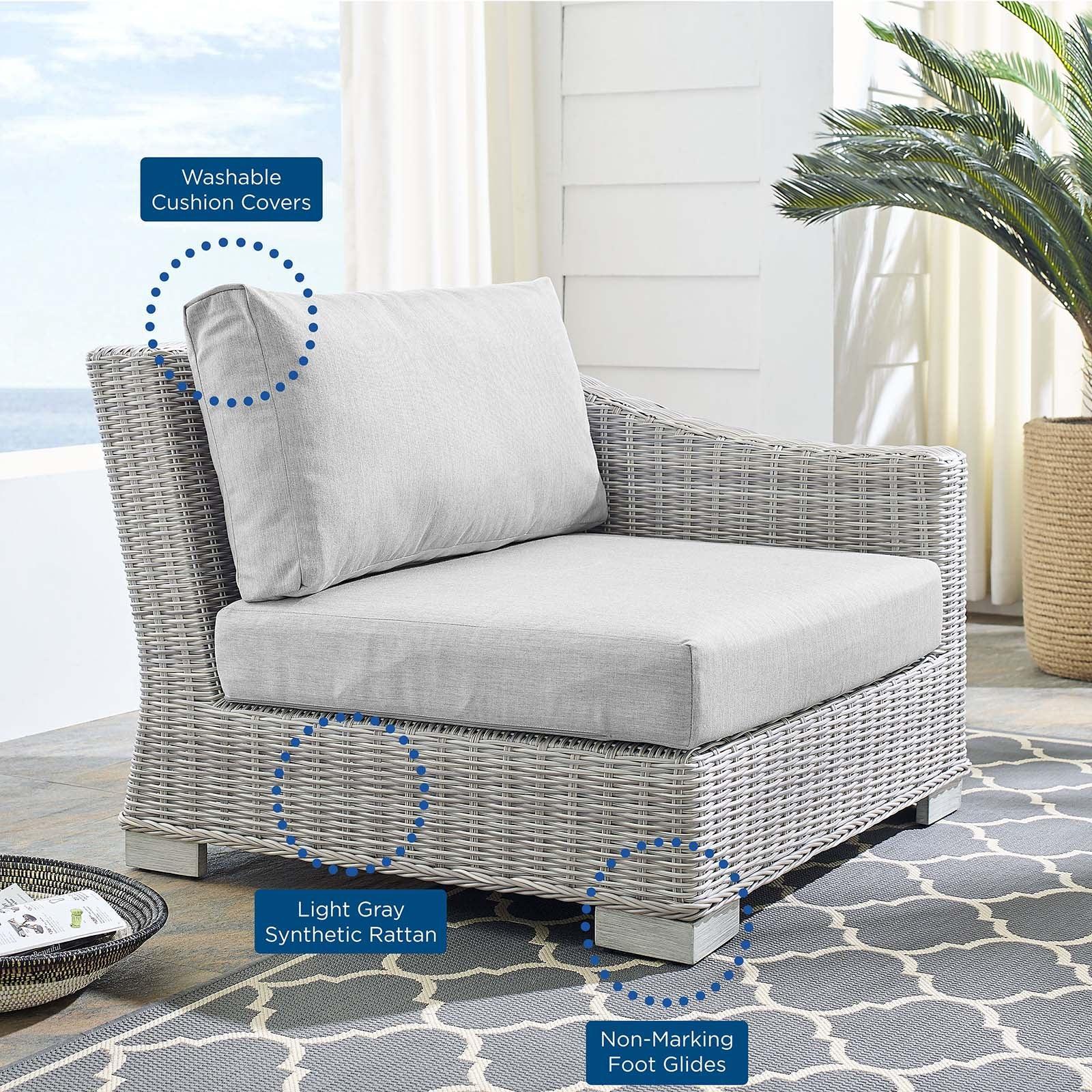 Modway Conway Sunbrella® Outdoor Patio Wicker Rattan Right-Arm Chair FredCo