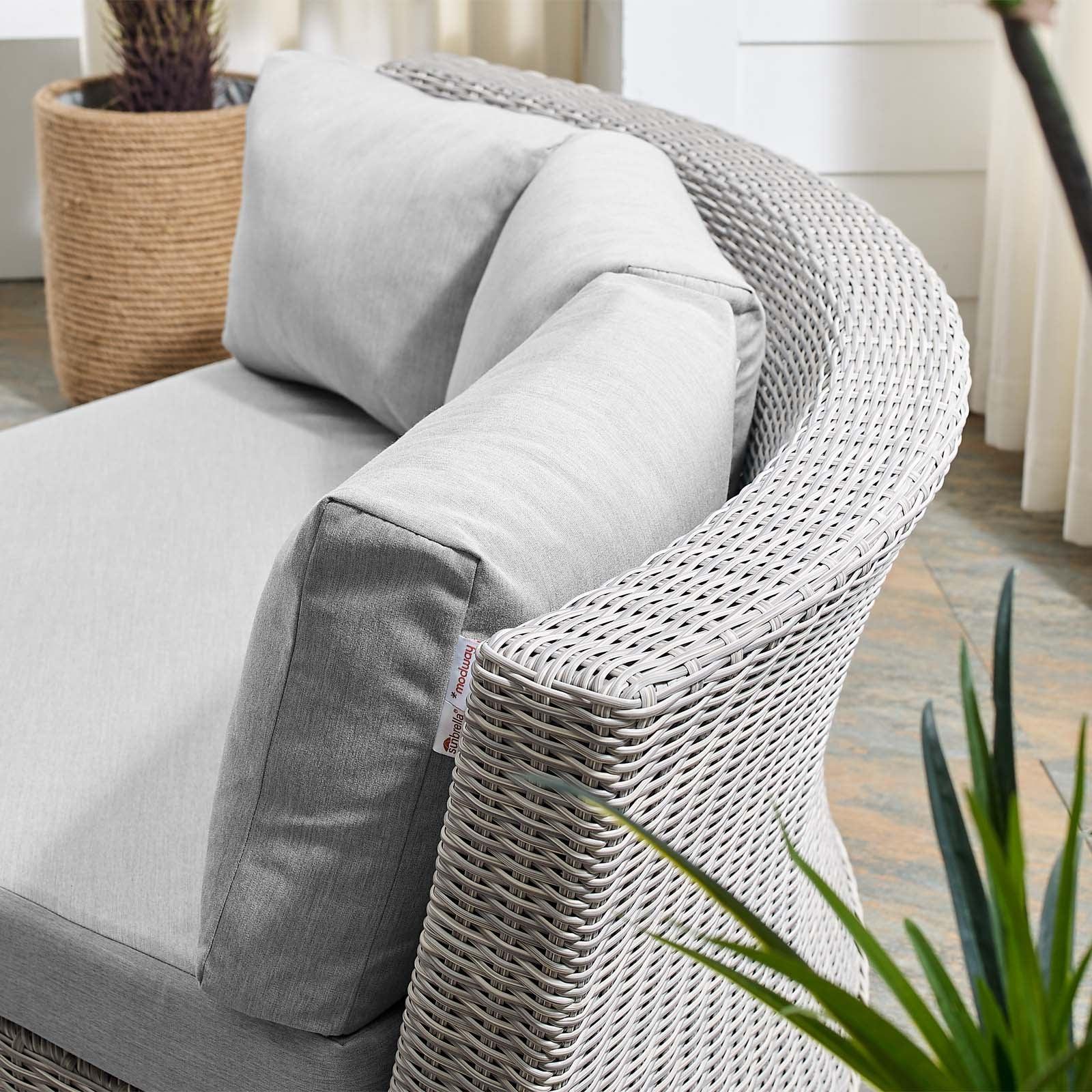 Modway Conway Sunbrella® Outdoor Patio Wicker Rattan Round Corner Chair FredCo