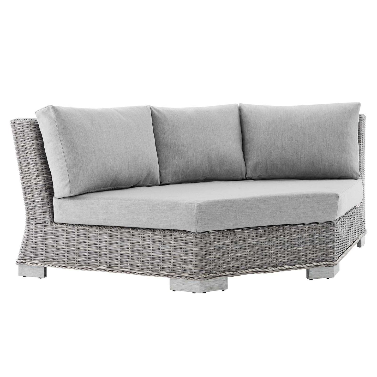 Modway Conway Sunbrella® Outdoor Patio Wicker Rattan Round Corner Chair FredCo