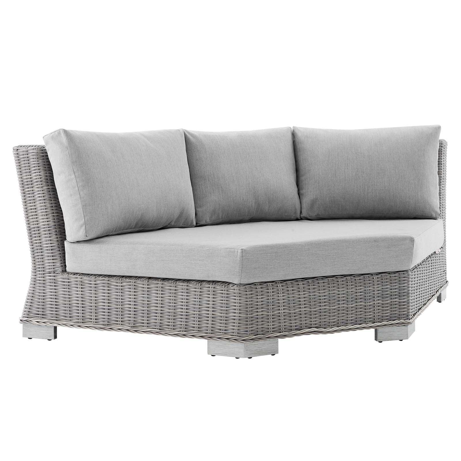 Modway Conway Sunbrella® Outdoor Patio Wicker Rattan Round Corner Chair FredCo