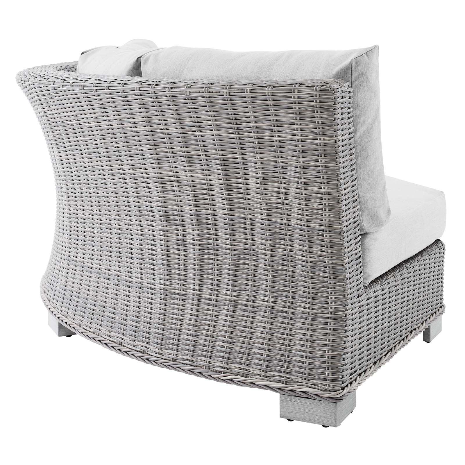 Modway Conway Sunbrella® Outdoor Patio Wicker Rattan Round Corner Chair FredCo