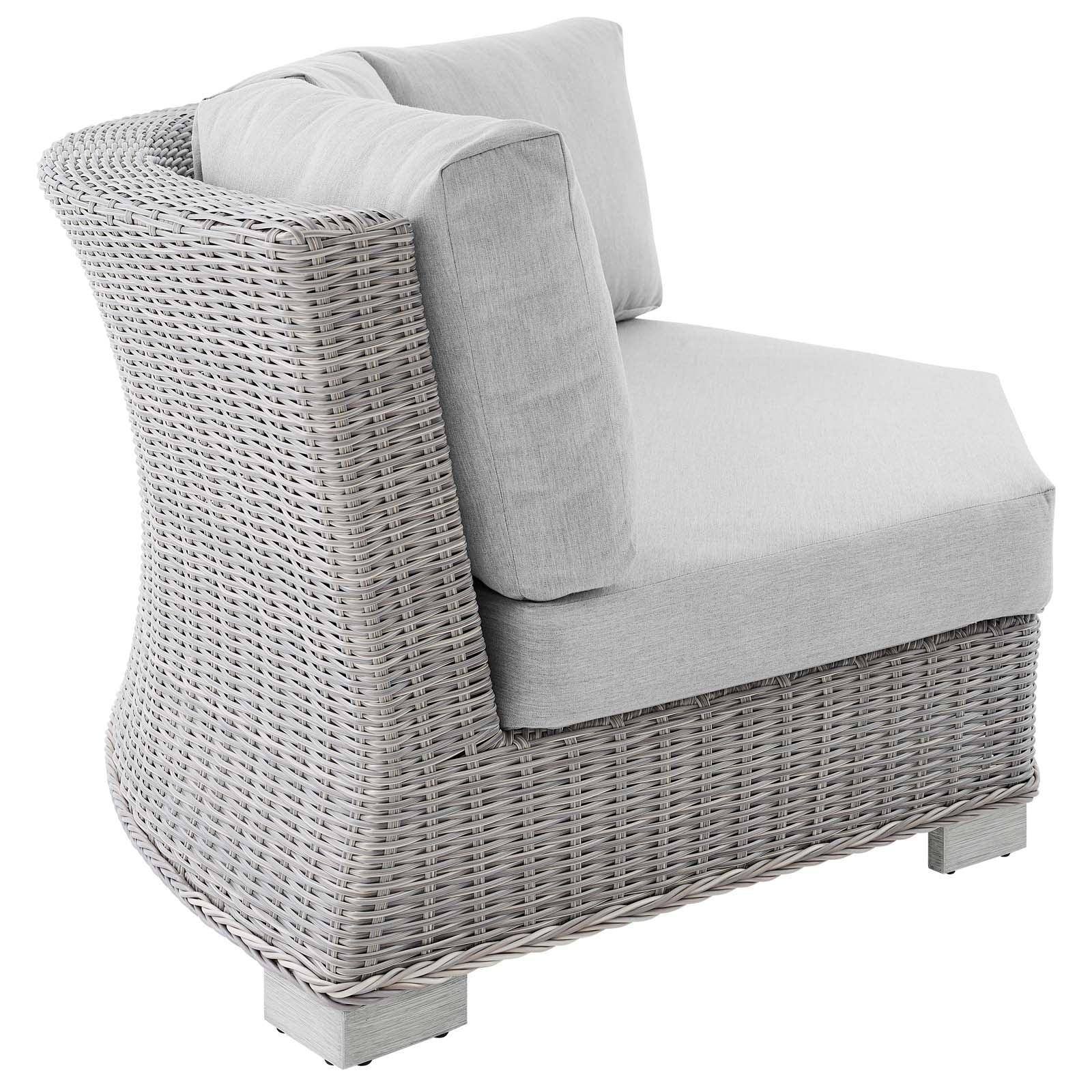 Modway Conway Sunbrella® Outdoor Patio Wicker Rattan Round Corner Chair FredCo