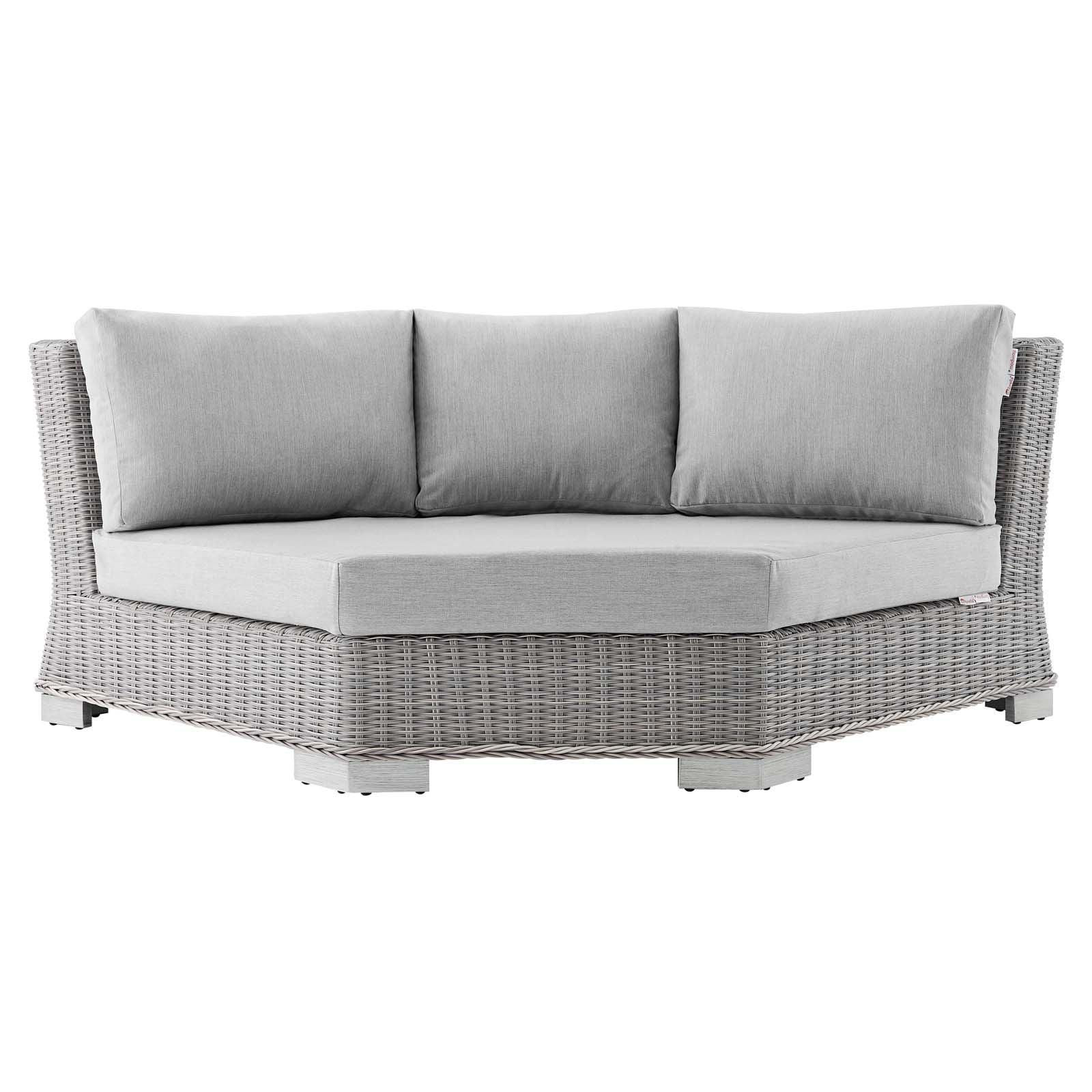 Modway Conway Sunbrella® Outdoor Patio Wicker Rattan Round Corner Chair FredCo