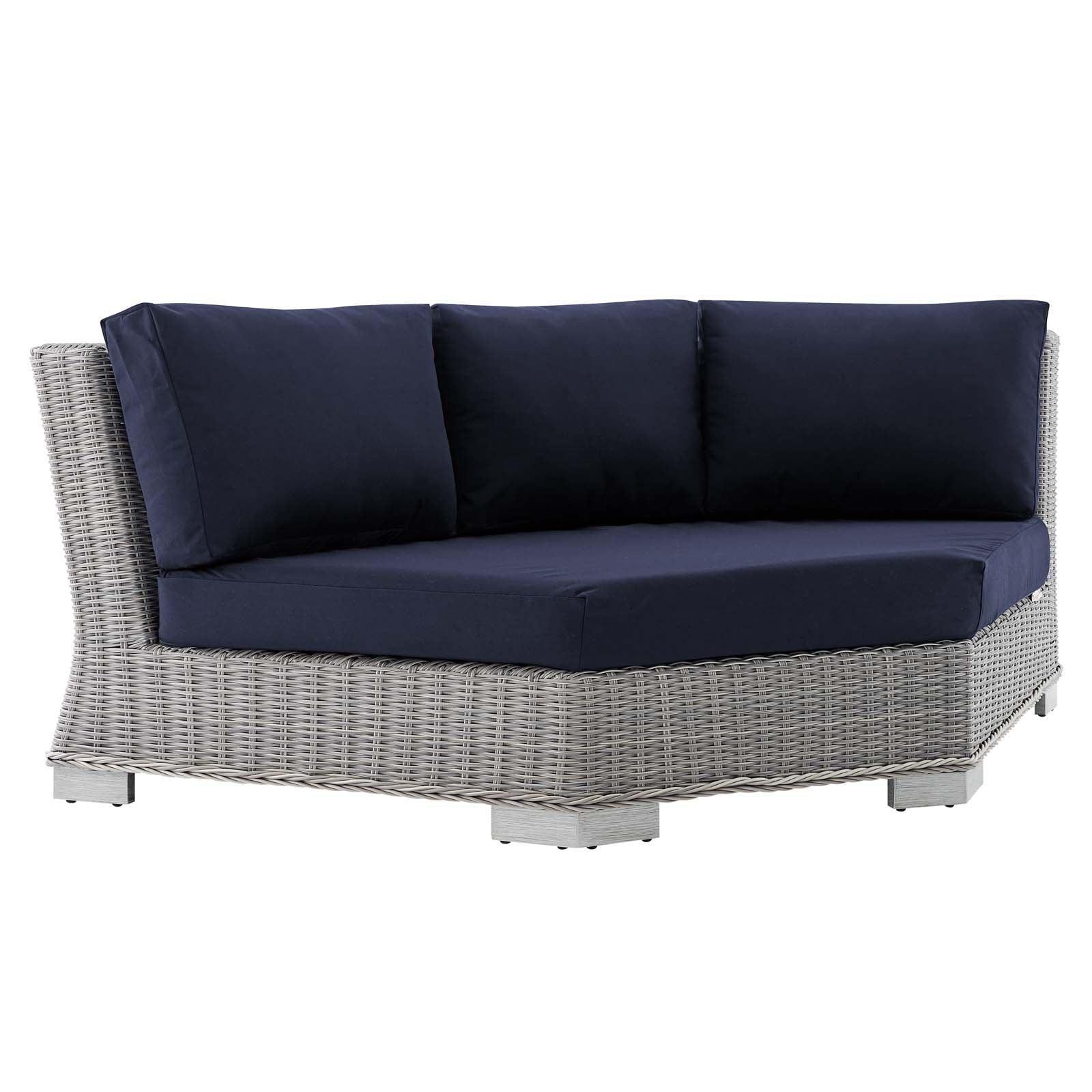 Modway Conway Sunbrella® Outdoor Patio Wicker Rattan Round Corner Chair FredCo