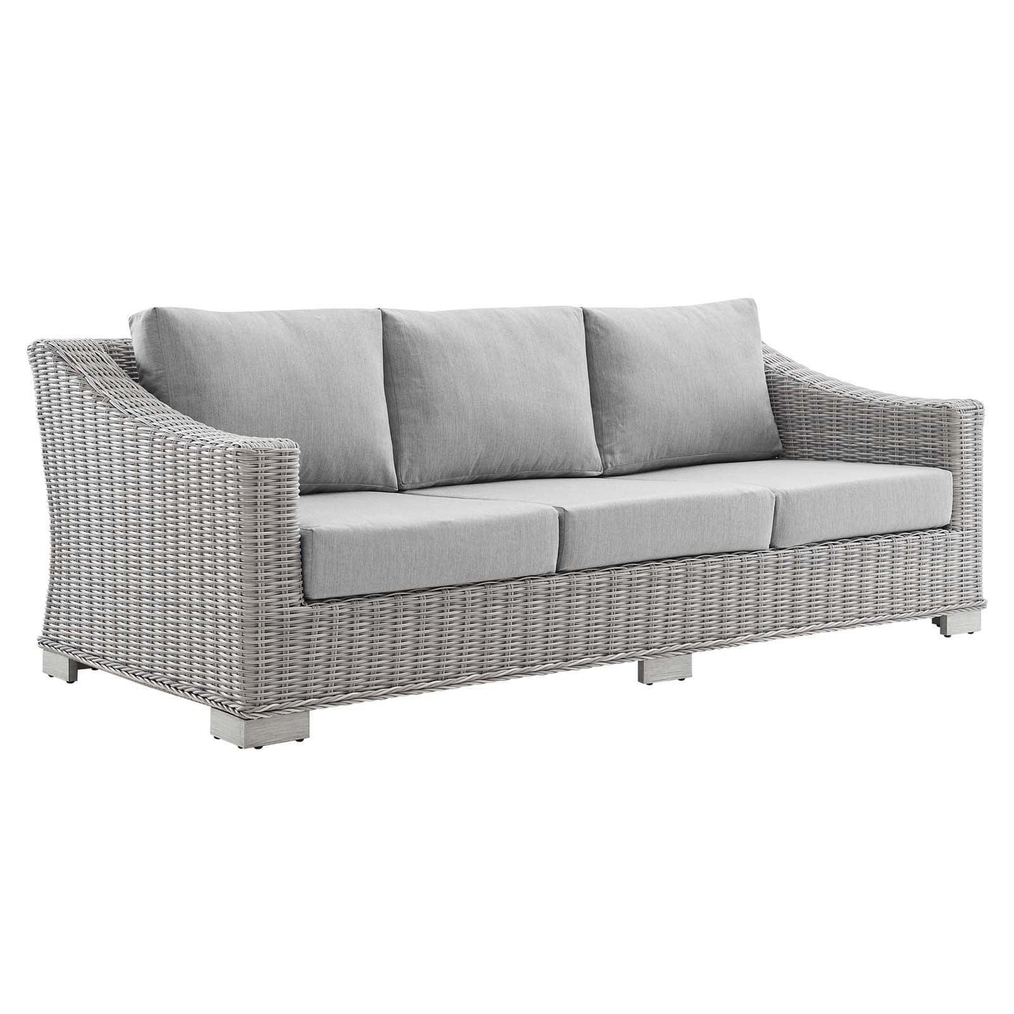 Modway Conway Sunbrella® Outdoor Patio Wicker Rattan Sofa FredCo