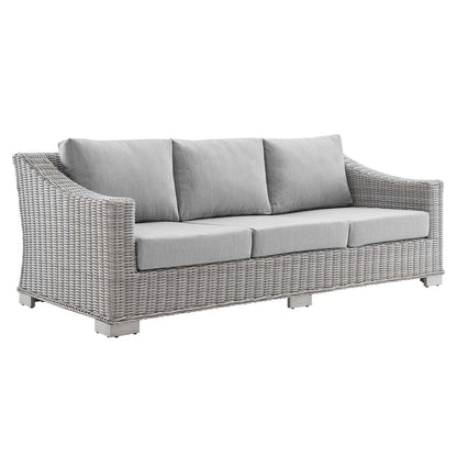 Modway Conway Sunbrella® Outdoor Patio Wicker Rattan Sofa FredCo