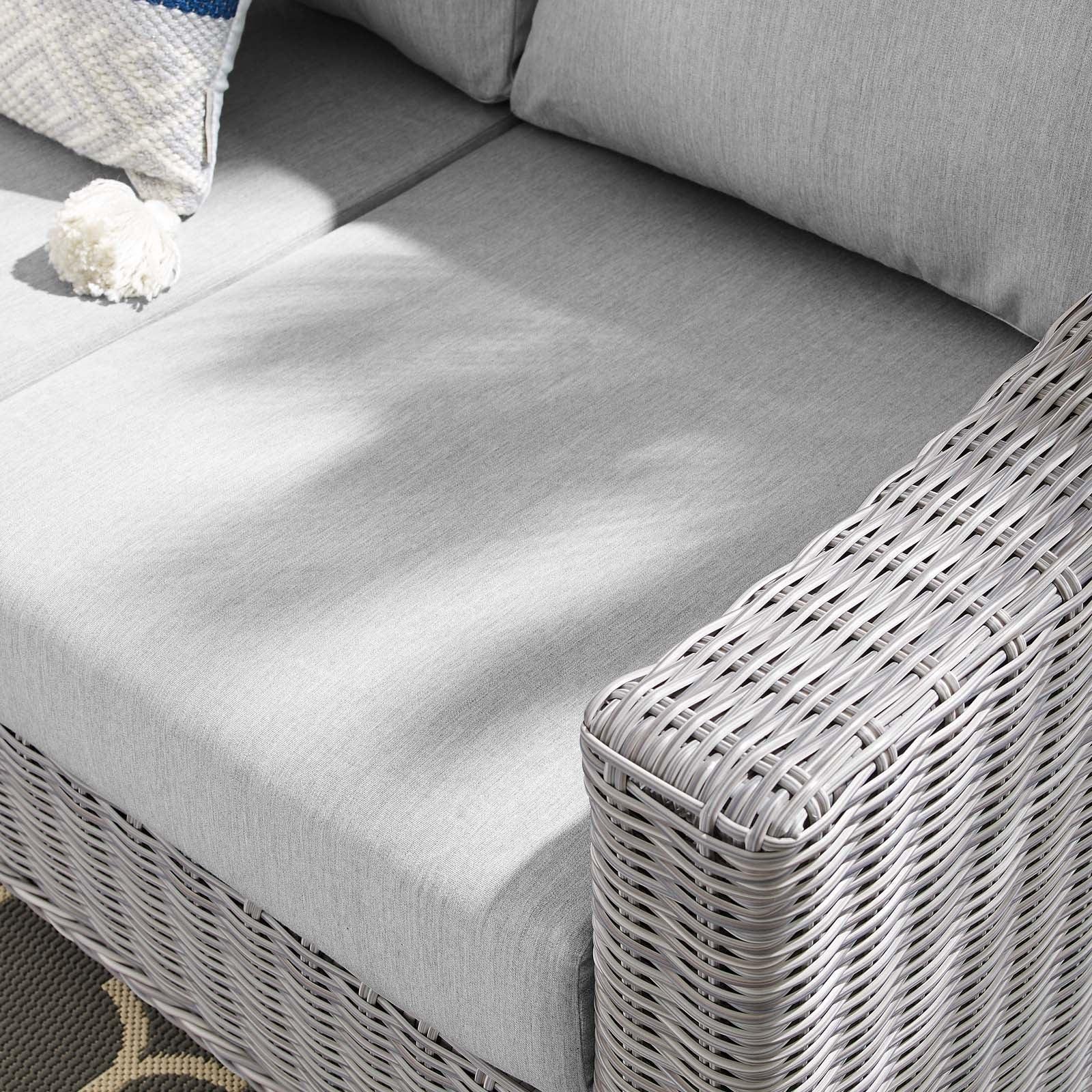 Modway Conway Sunbrella® Outdoor Patio Wicker Rattan Sofa FredCo