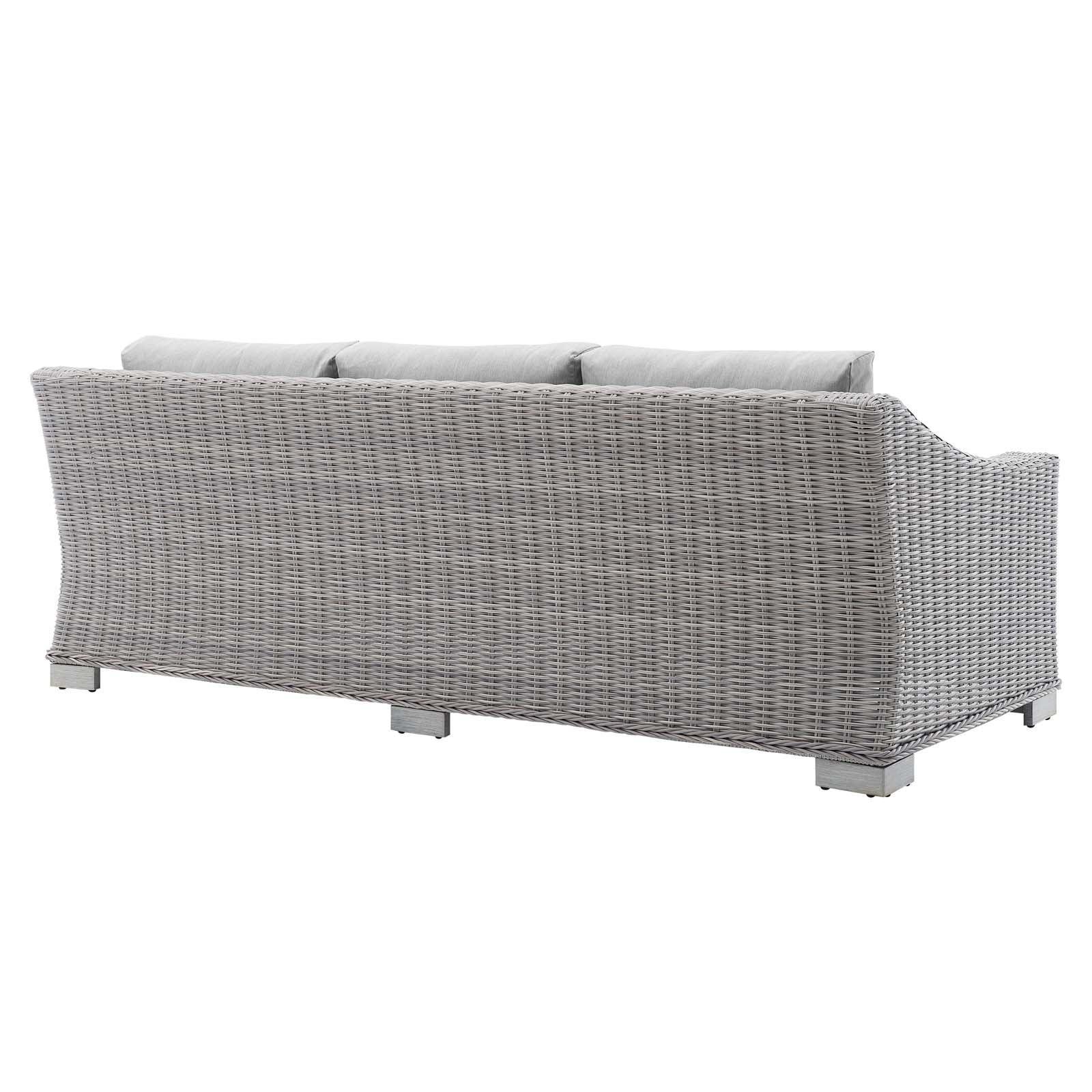 Modway Conway Sunbrella® Outdoor Patio Wicker Rattan Sofa FredCo
