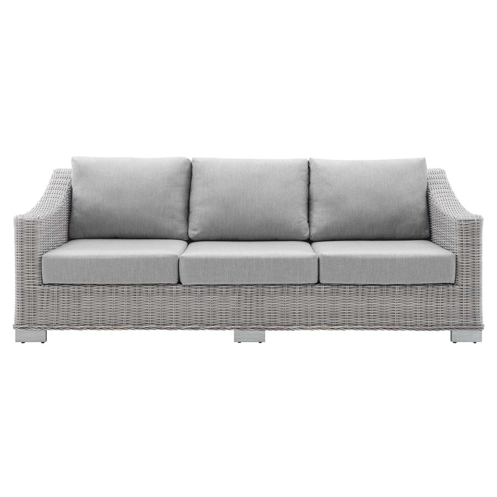 Modway Conway Sunbrella® Outdoor Patio Wicker Rattan Sofa FredCo