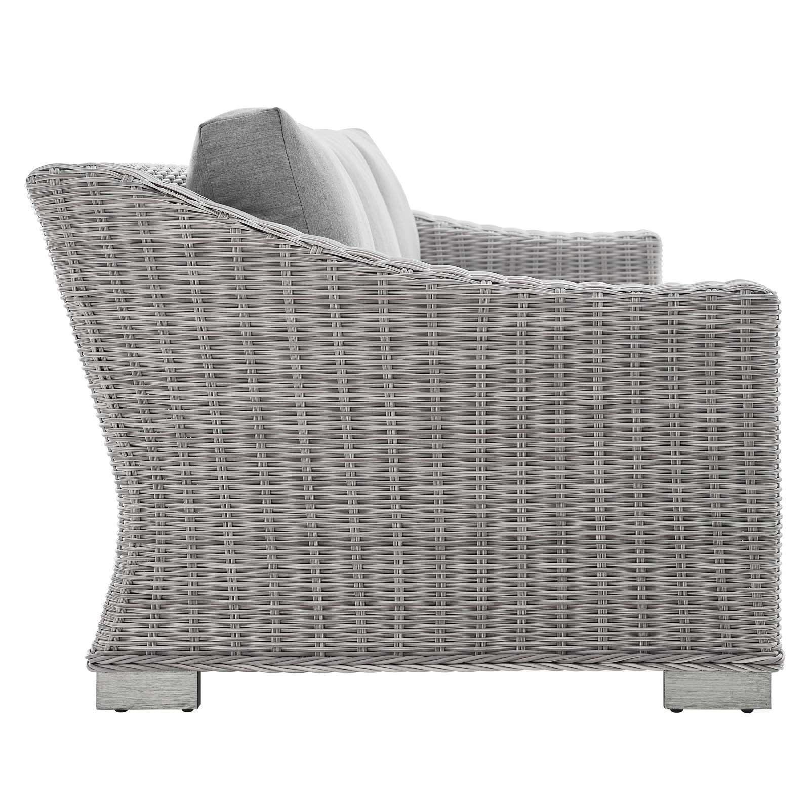 Modway Conway Sunbrella® Outdoor Patio Wicker Rattan Sofa FredCo