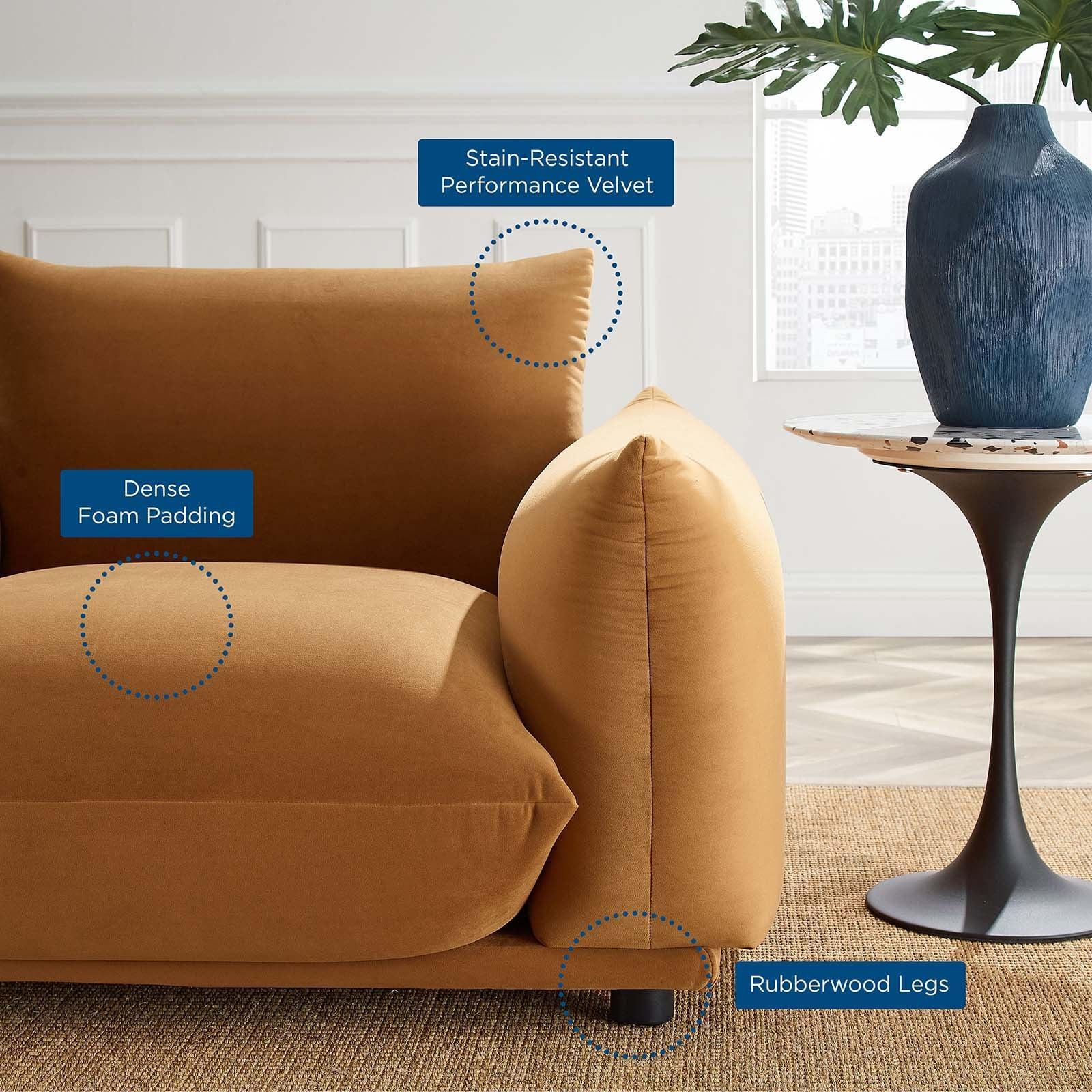 Modway Copious Performance Velvet Armchair FredCo