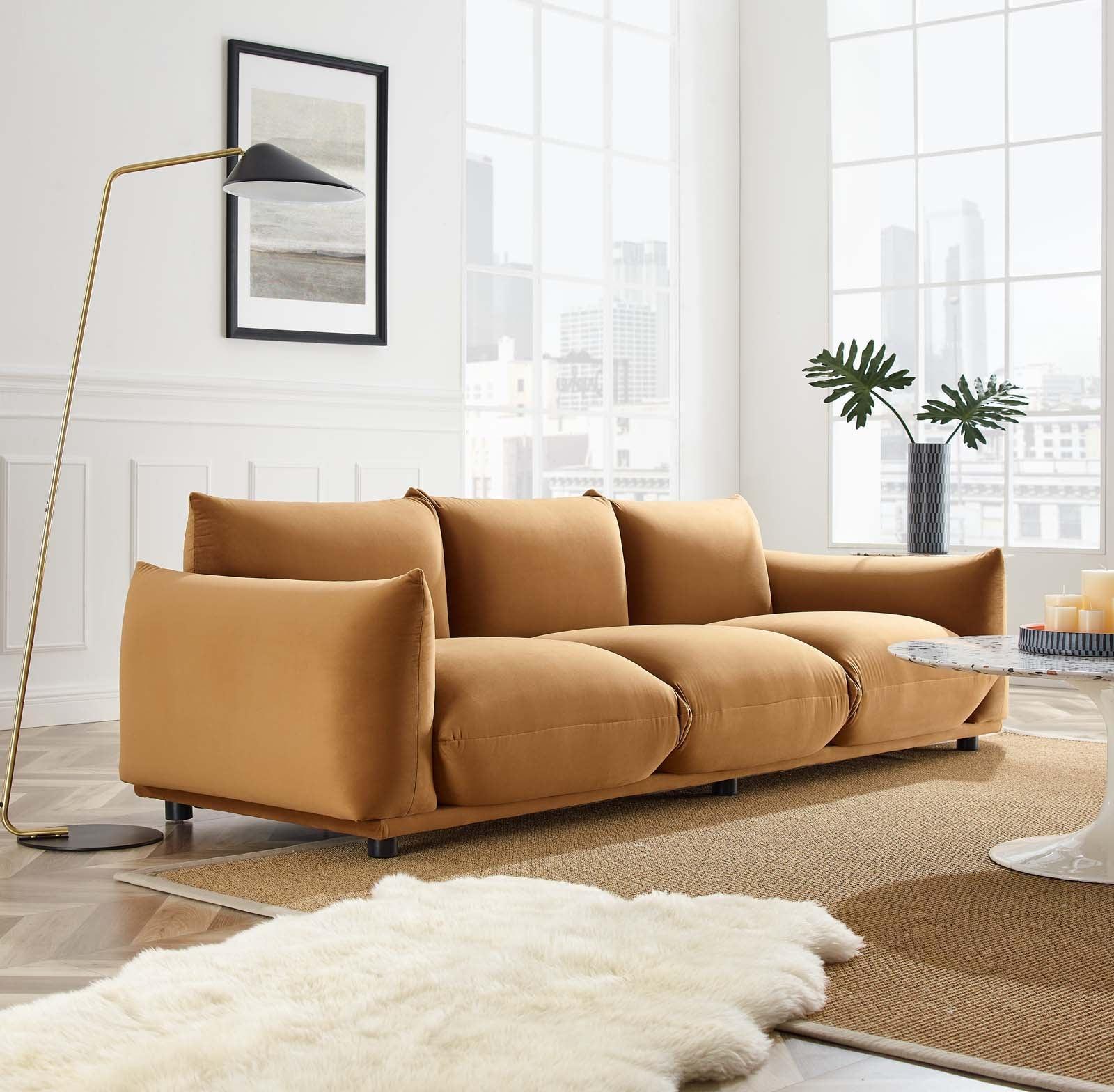 Modway Copious Performance Velvet Sofa FredCo