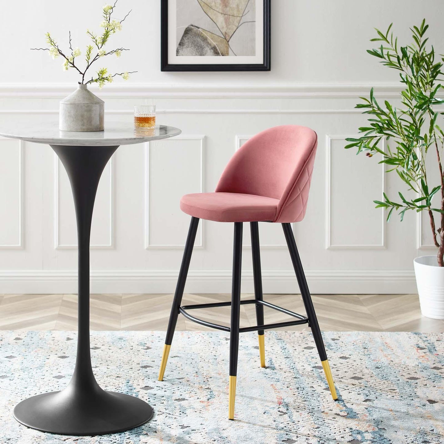 Modway Cordial Performance Velvet Bar Stools - Set of 2 FredCo