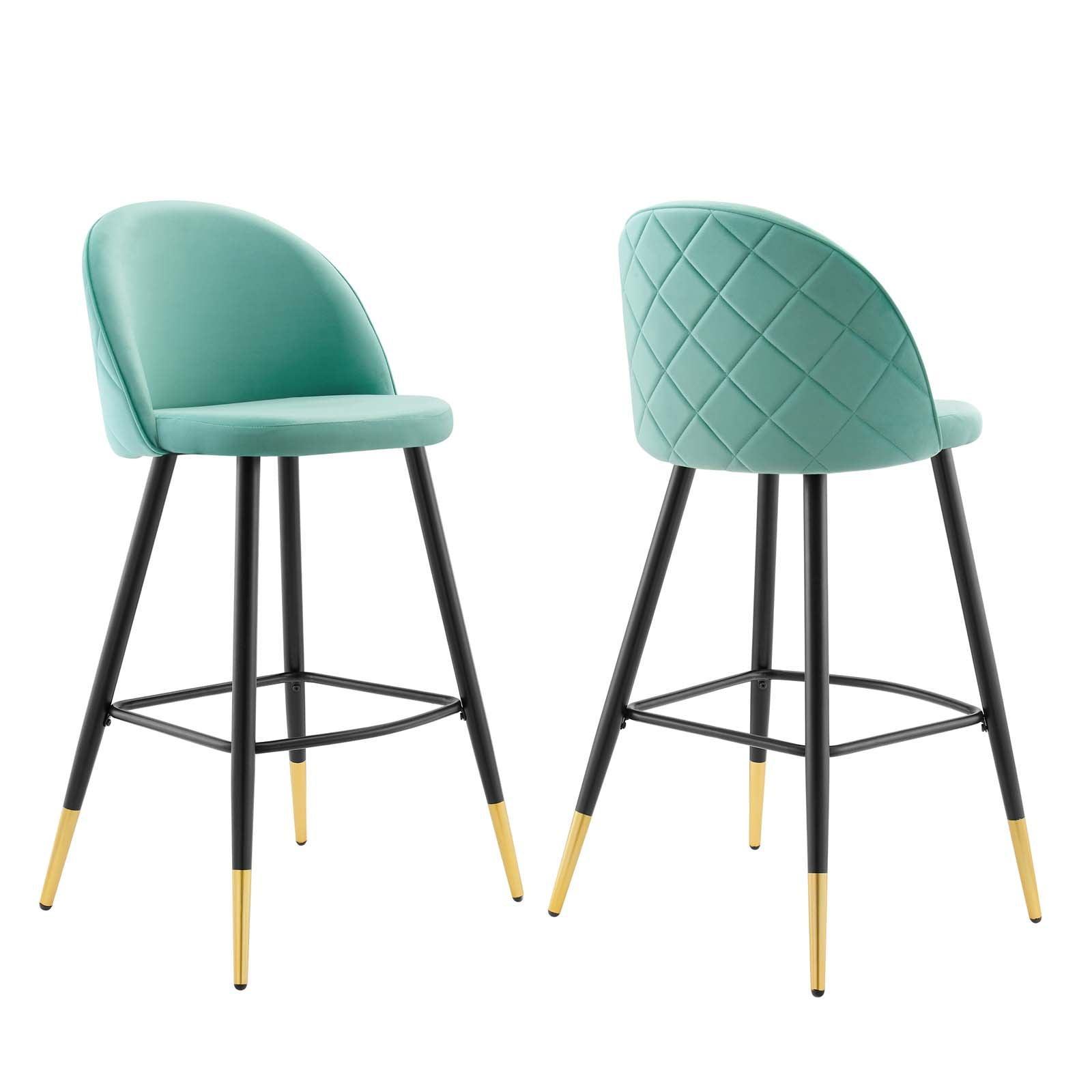 Modway Cordial Performance Velvet Bar Stools - Set of 2 FredCo