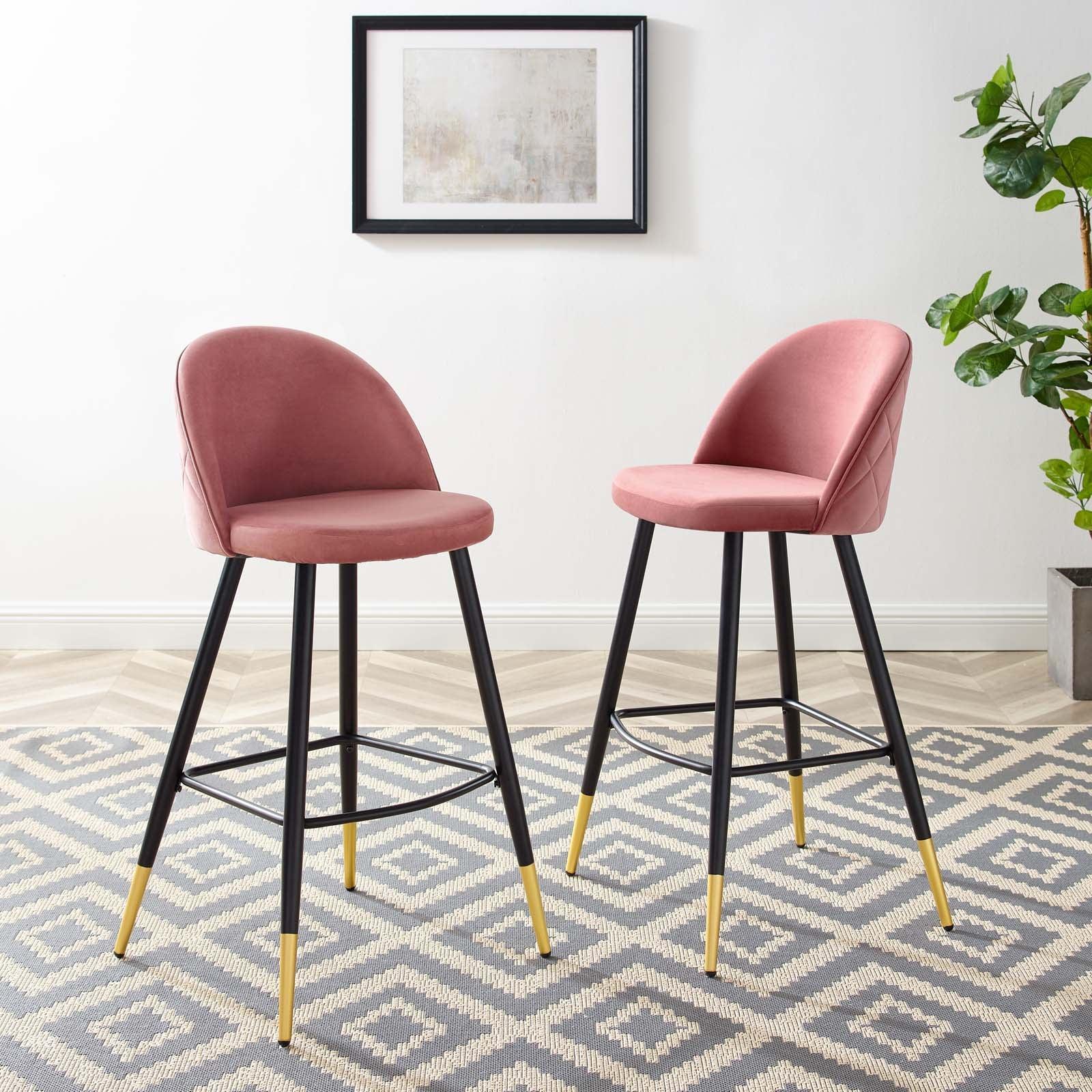 Modway Cordial Performance Velvet Bar Stools - Set of 2 FredCo