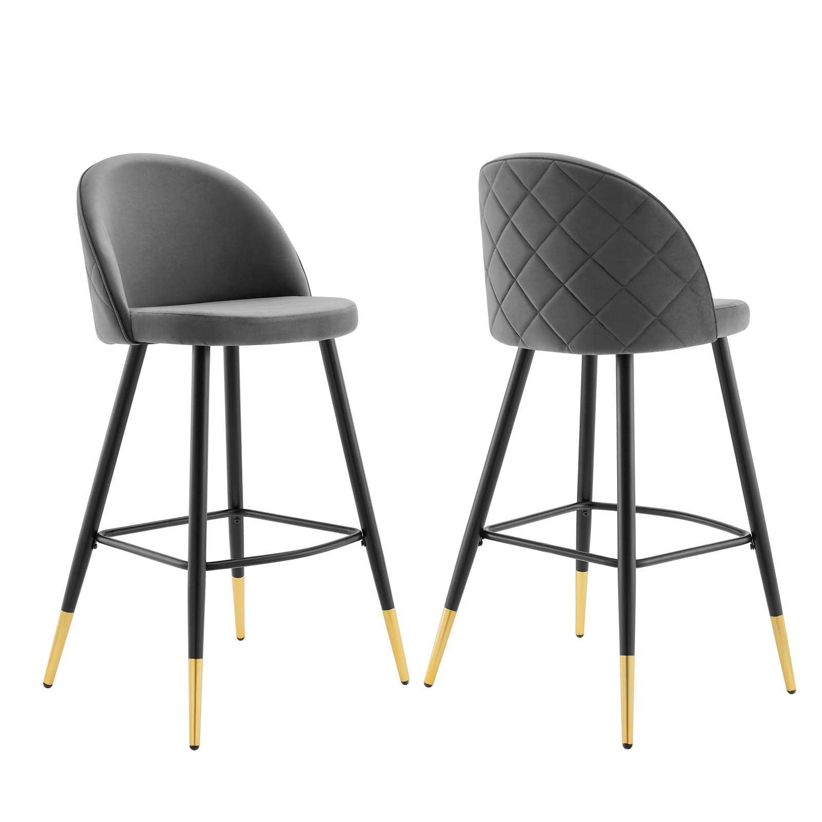Modway Cordial Performance Velvet Bar Stools - Set of 2 FredCo