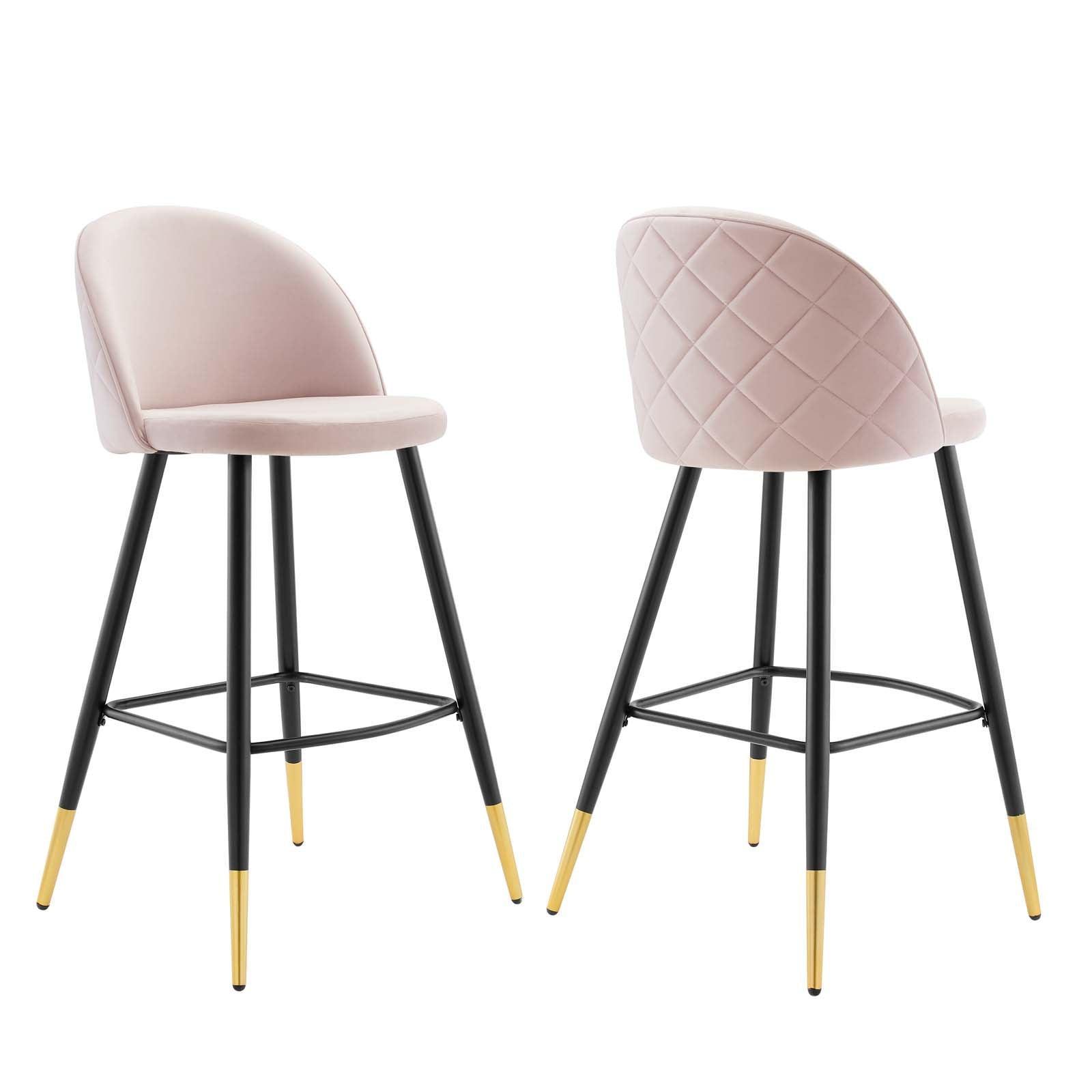 Modway Cordial Performance Velvet Bar Stools - Set of 2 FredCo