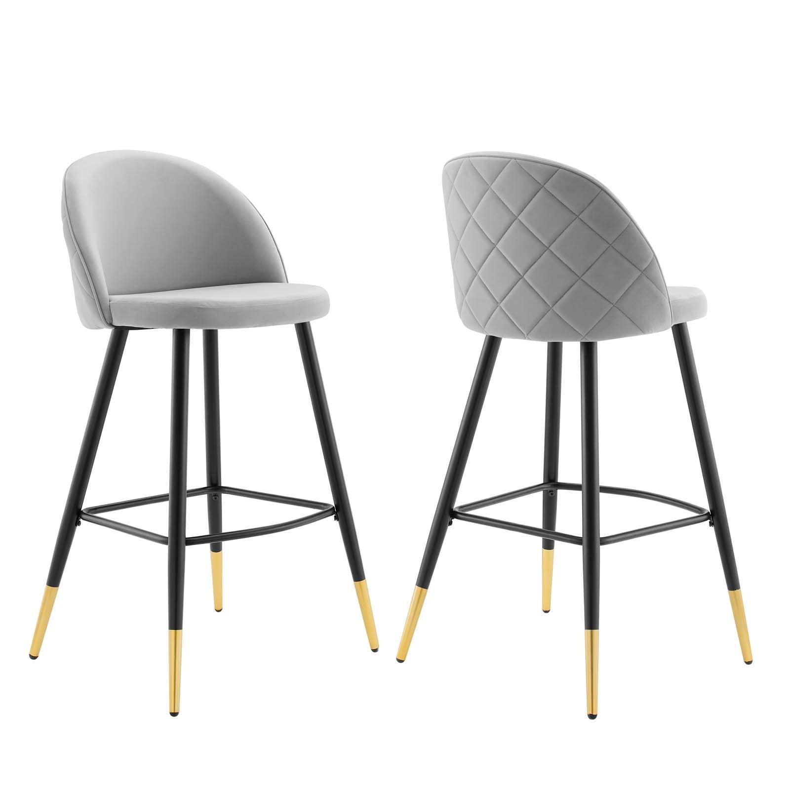 Modway Cordial Performance Velvet Bar Stools - Set of 2 FredCo