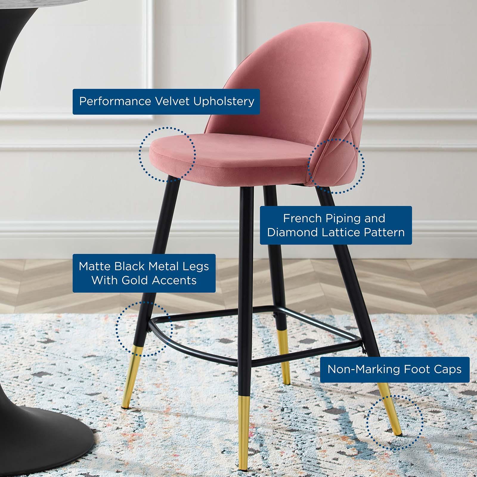 Modway Cordial Performance Velvet Counter Stools - Set of 2 FredCo