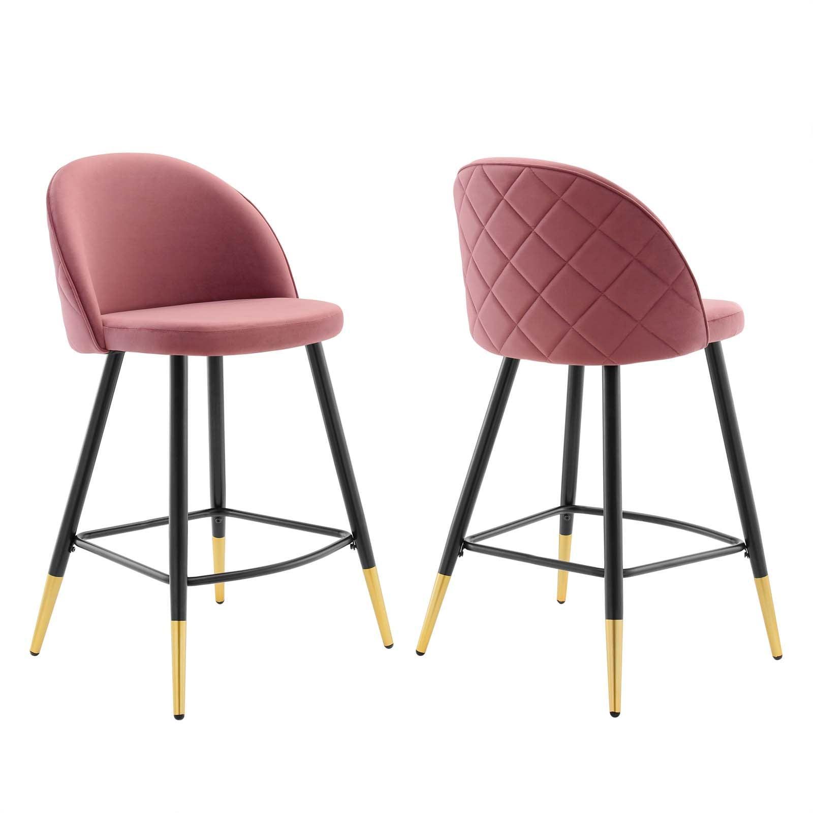 Modway Cordial Performance Velvet Counter Stools - Set of 2 FredCo