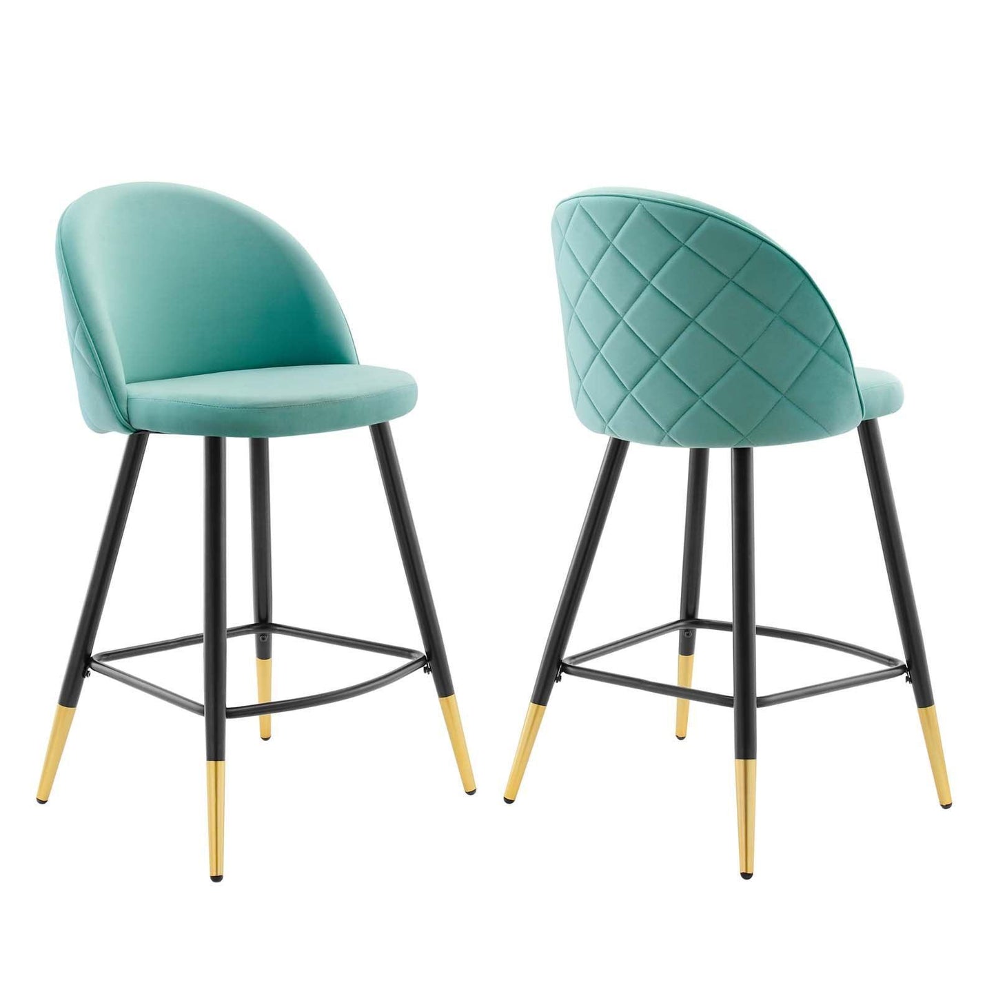 Modway Cordial Performance Velvet Counter Stools - Set of 2 FredCo