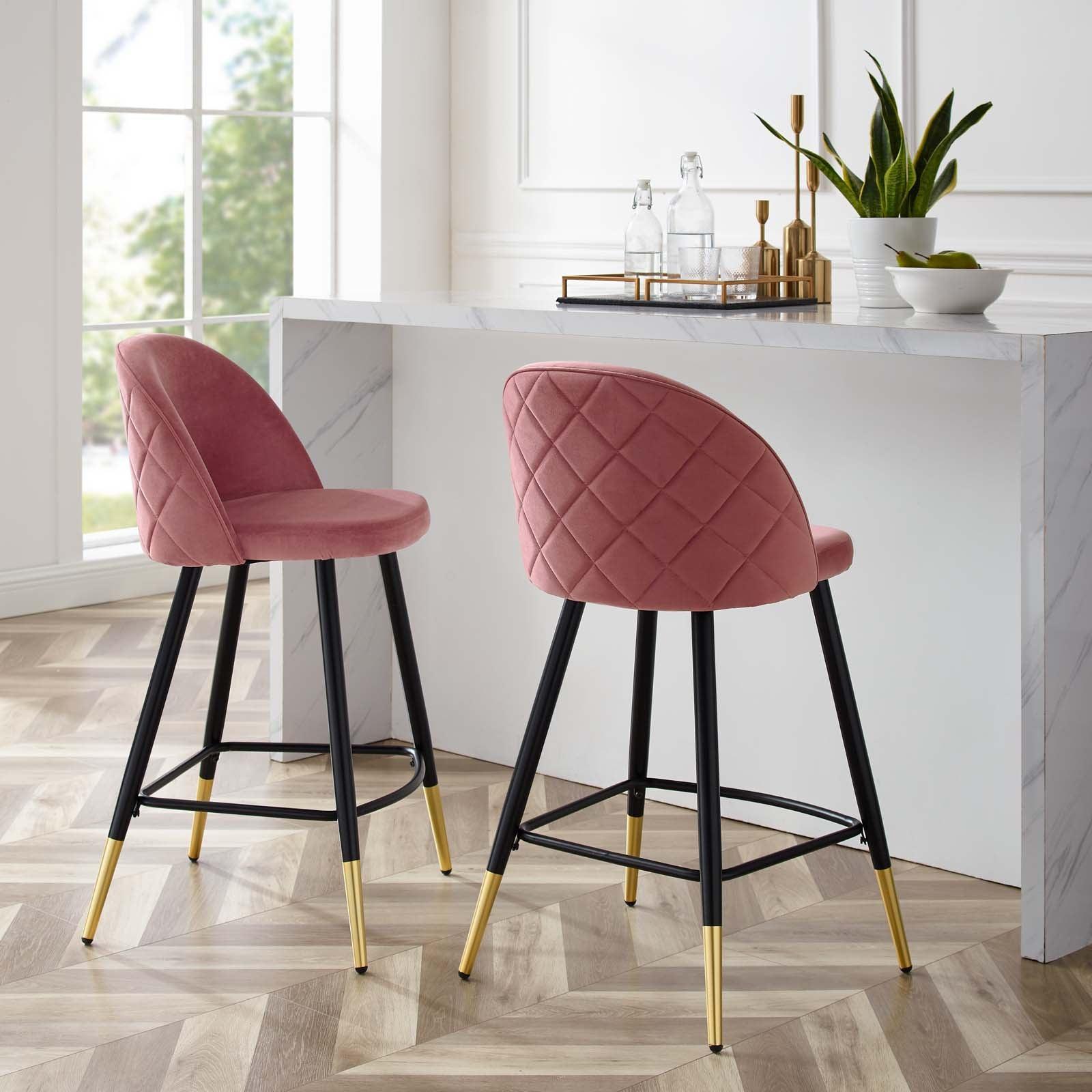Modway Cordial Performance Velvet Counter Stools - Set of 2 FredCo