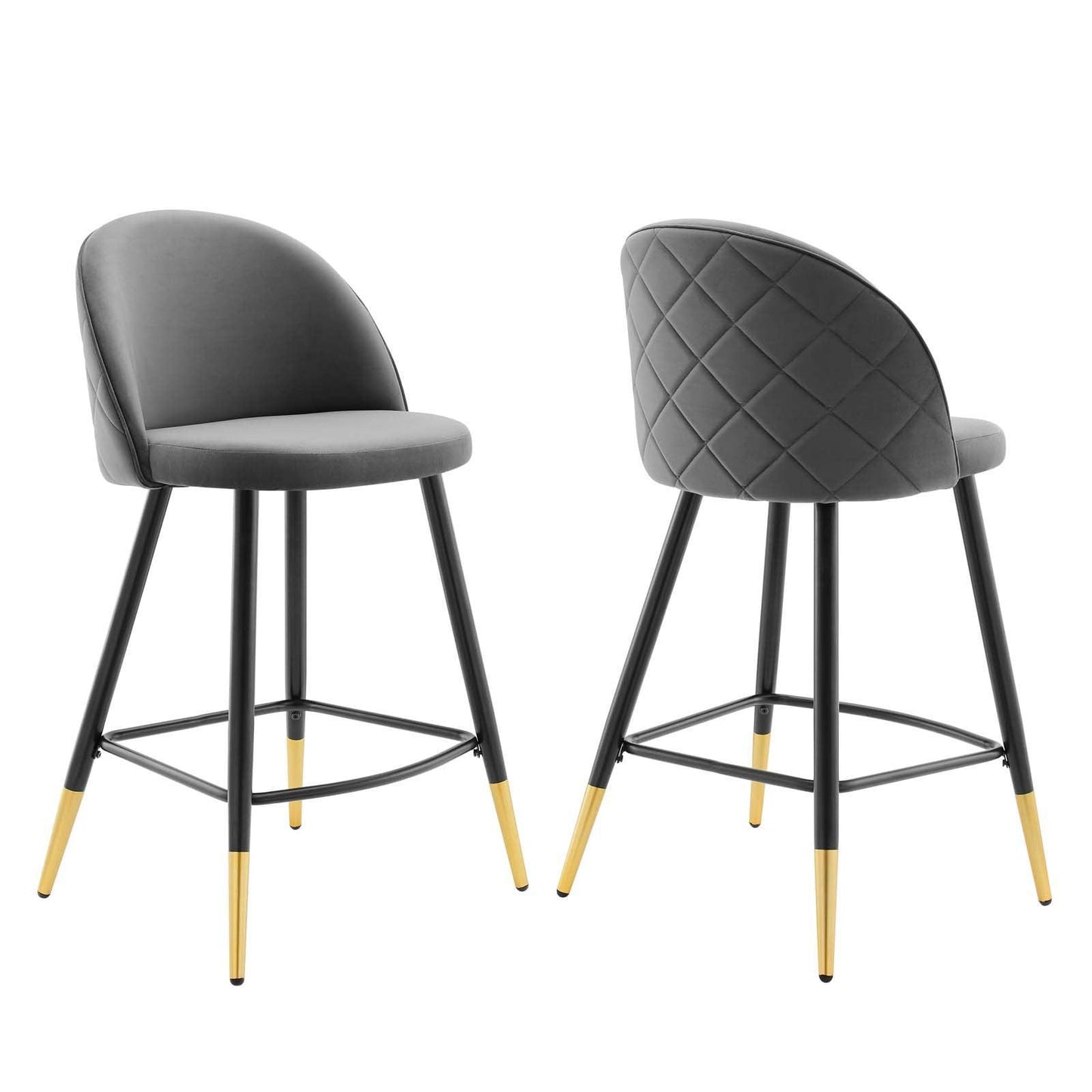 Modway Cordial Performance Velvet Counter Stools - Set of 2 FredCo
