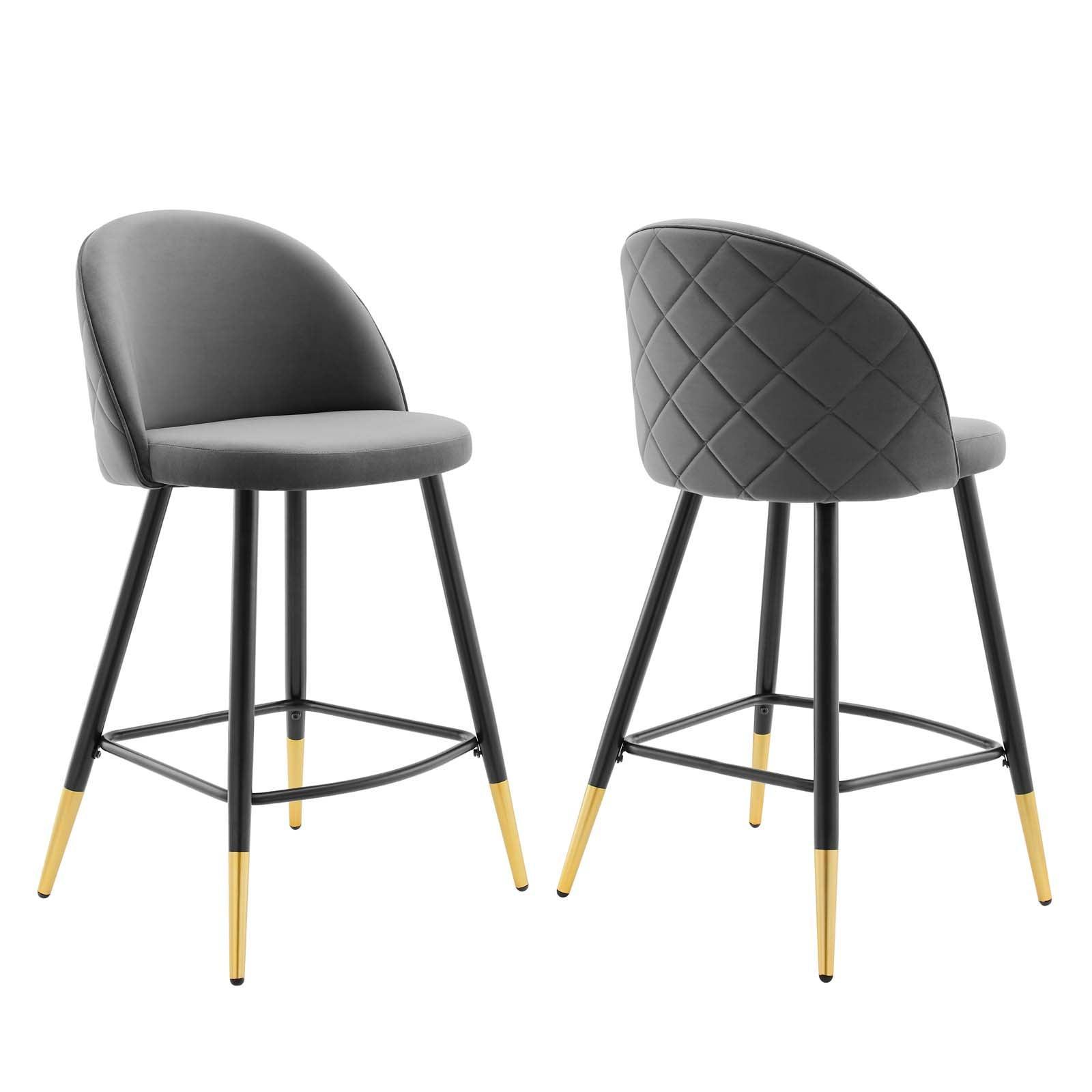 Modway Cordial Performance Velvet Counter Stools - Set of 2 FredCo