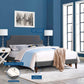 Modway Corene Full Fabric Platform Bed with Squared Tapered Legs FredCo