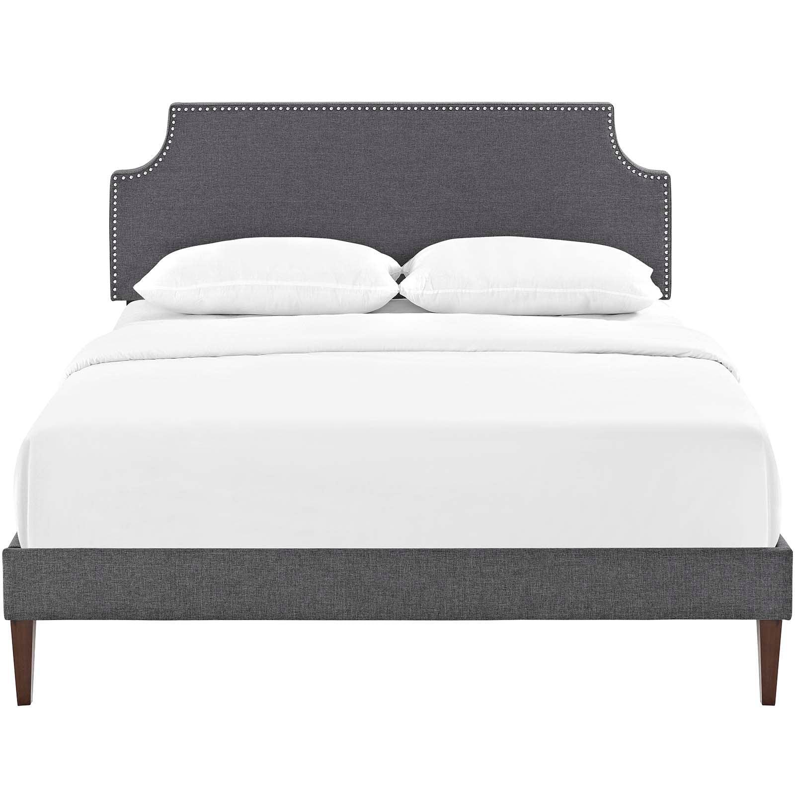 Modway Corene Full Fabric Platform Bed with Squared Tapered Legs FredCo