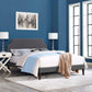 Modway Corene Full Fabric Platform Bed with Squared Tapered Legs FredCo