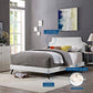 Modway Corene Full Vinyl Platform Bed with Round Splayed Legs FredCo