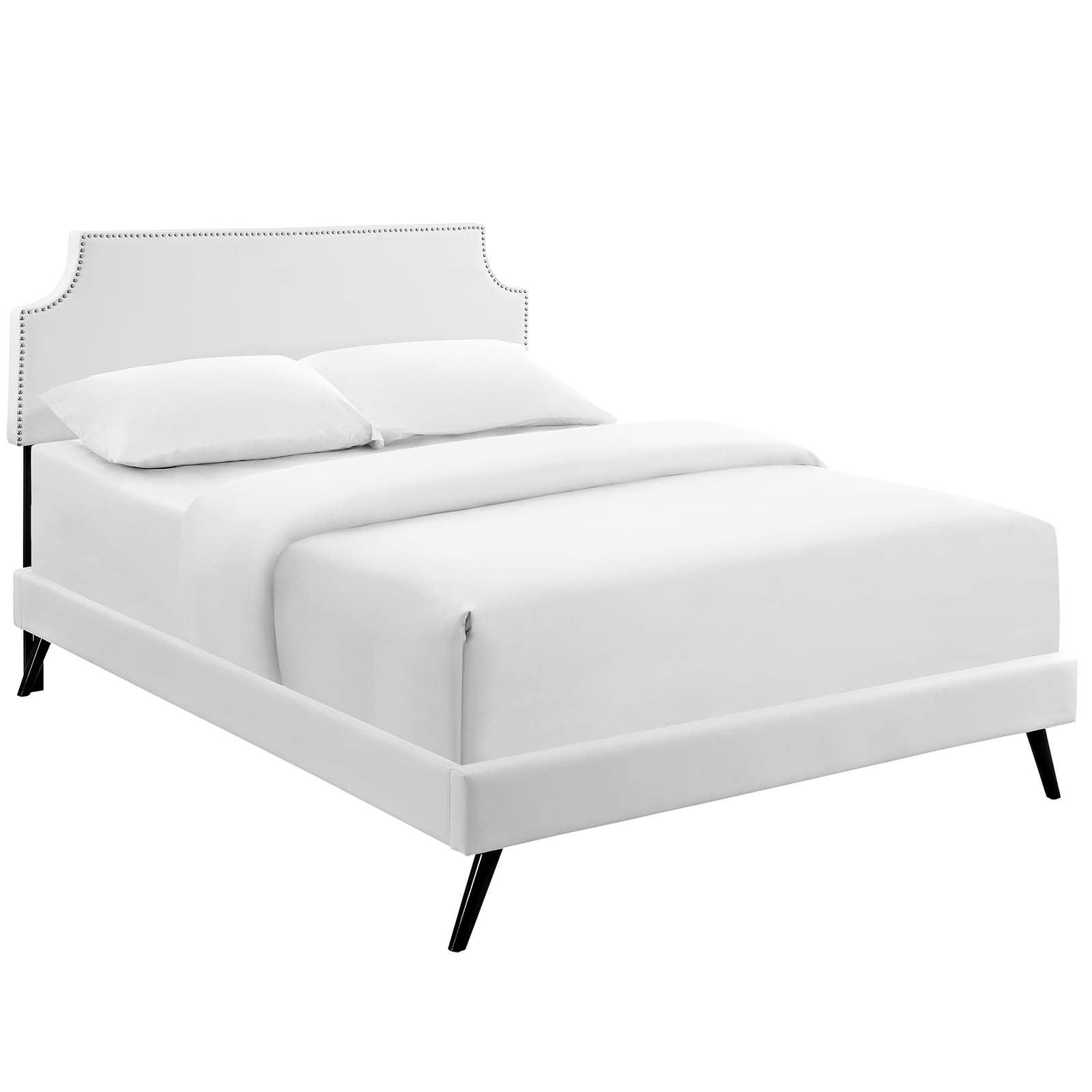 Modway Corene Full Vinyl Platform Bed with Round Splayed Legs FredCo