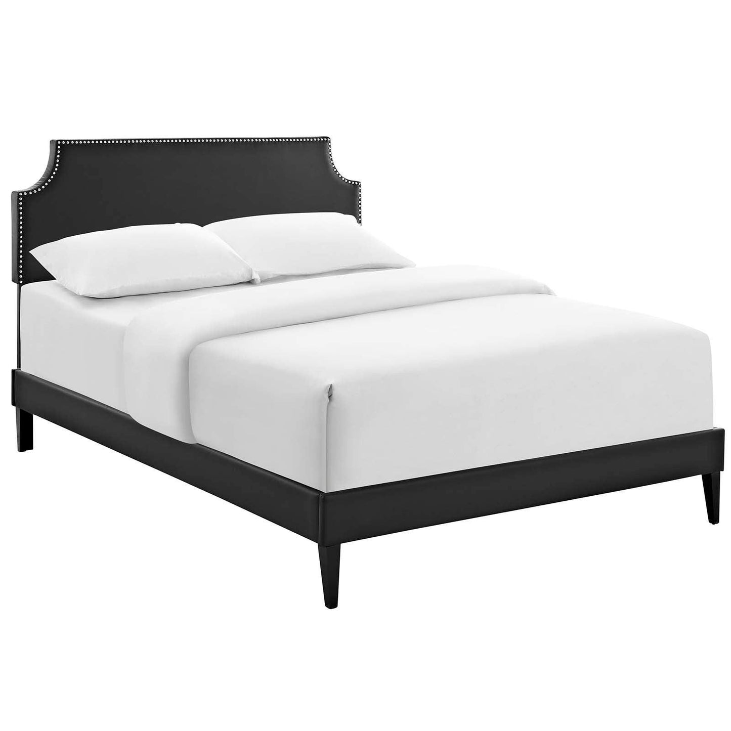 Modway Corene Full Vinyl Platform Bed with Squared Tapered Legs FredCo
