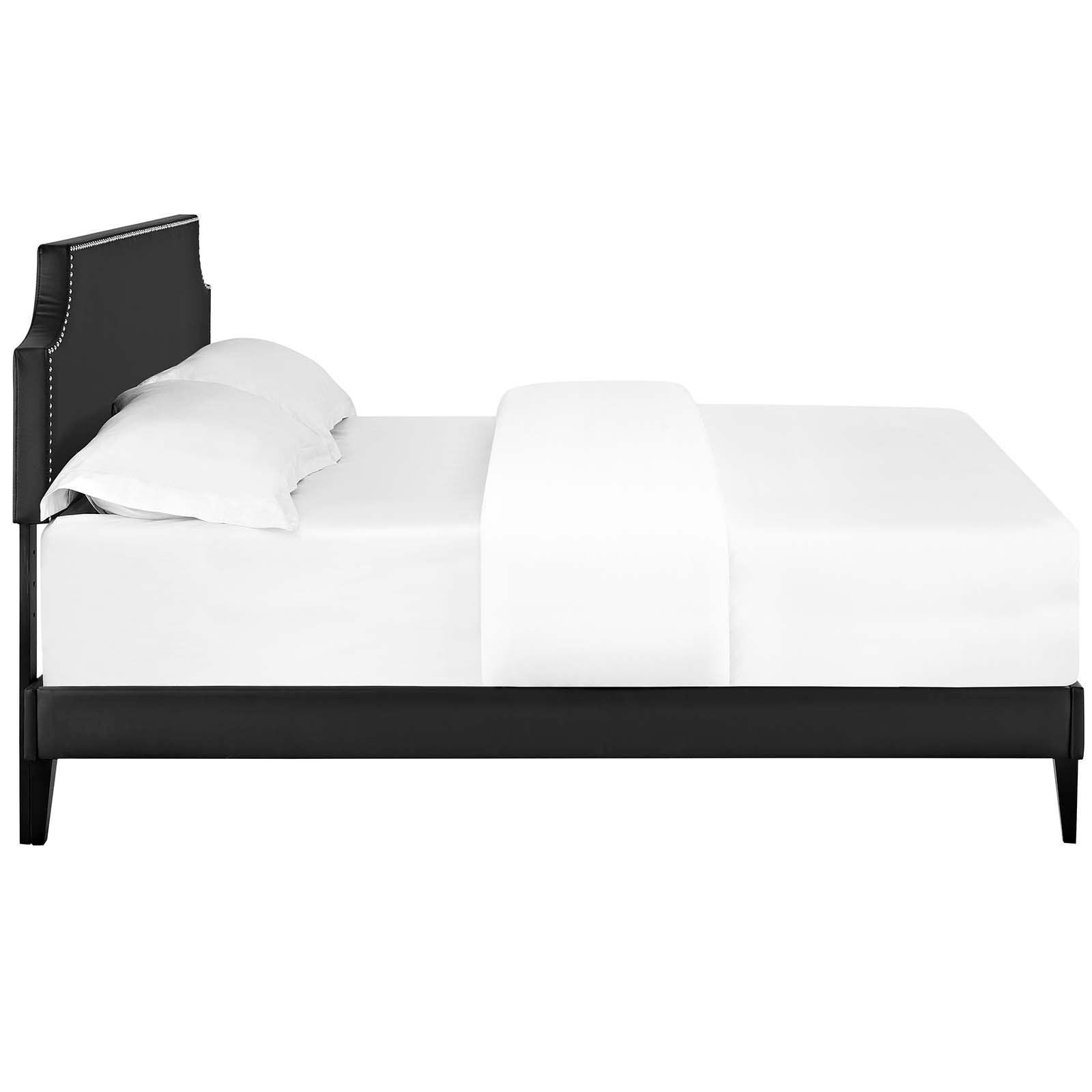 Modway Corene Full Vinyl Platform Bed with Squared Tapered Legs FredCo