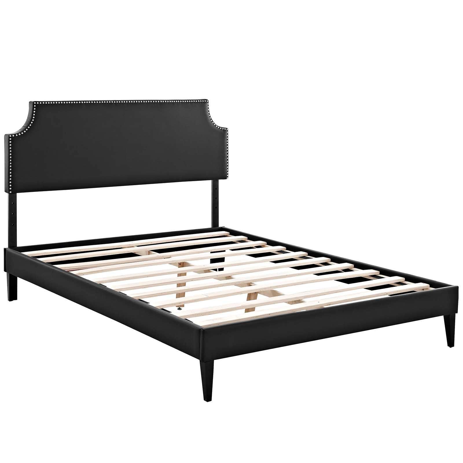 Modway Corene Full Vinyl Platform Bed with Squared Tapered Legs FredCo