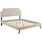 Modway Corene Queen Fabric Platform Bed with Round Splayed Legs FredCo