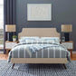 Modway Corene Queen Fabric Platform Bed with Round Splayed Legs FredCo