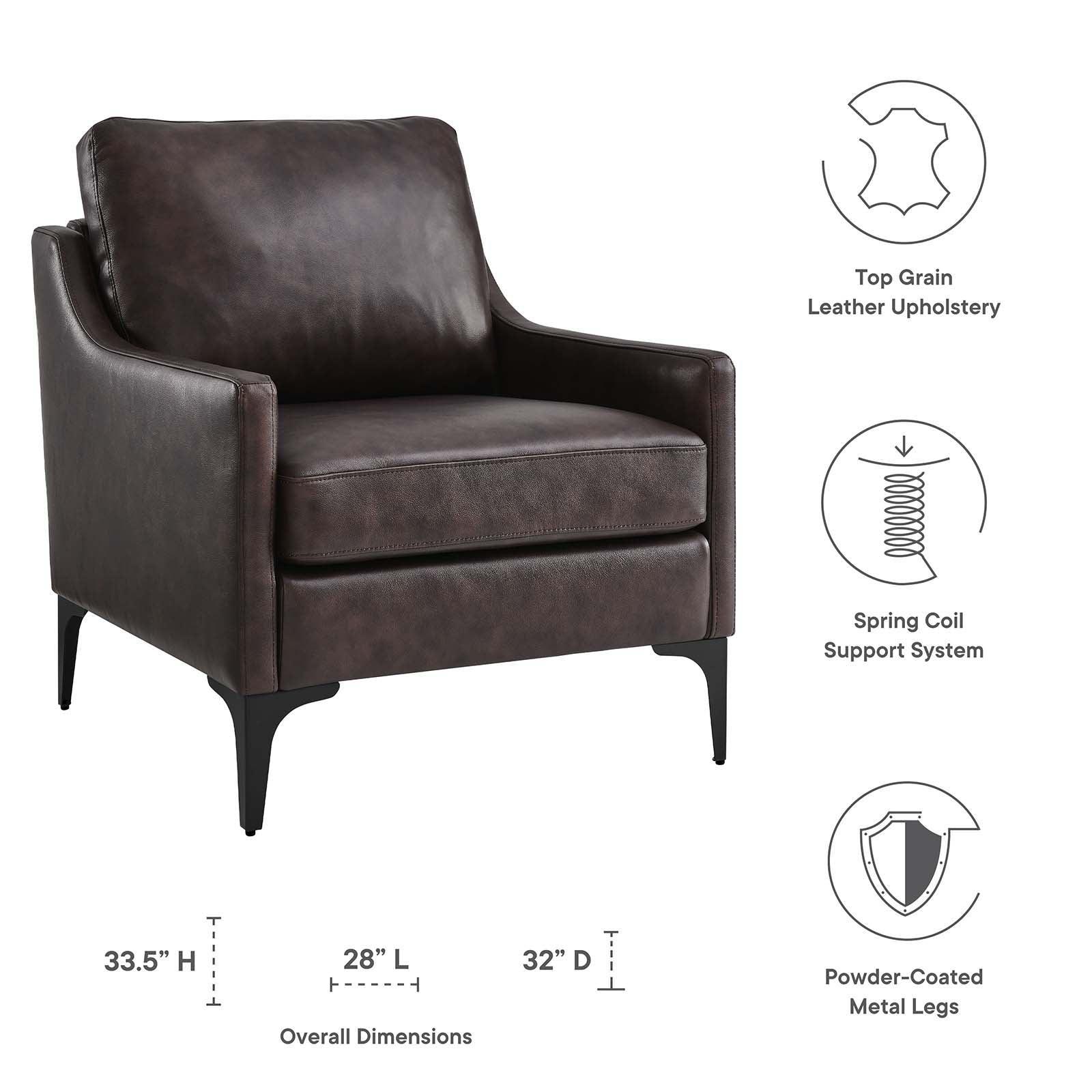 Modway Corland Leather Armchair FredCo