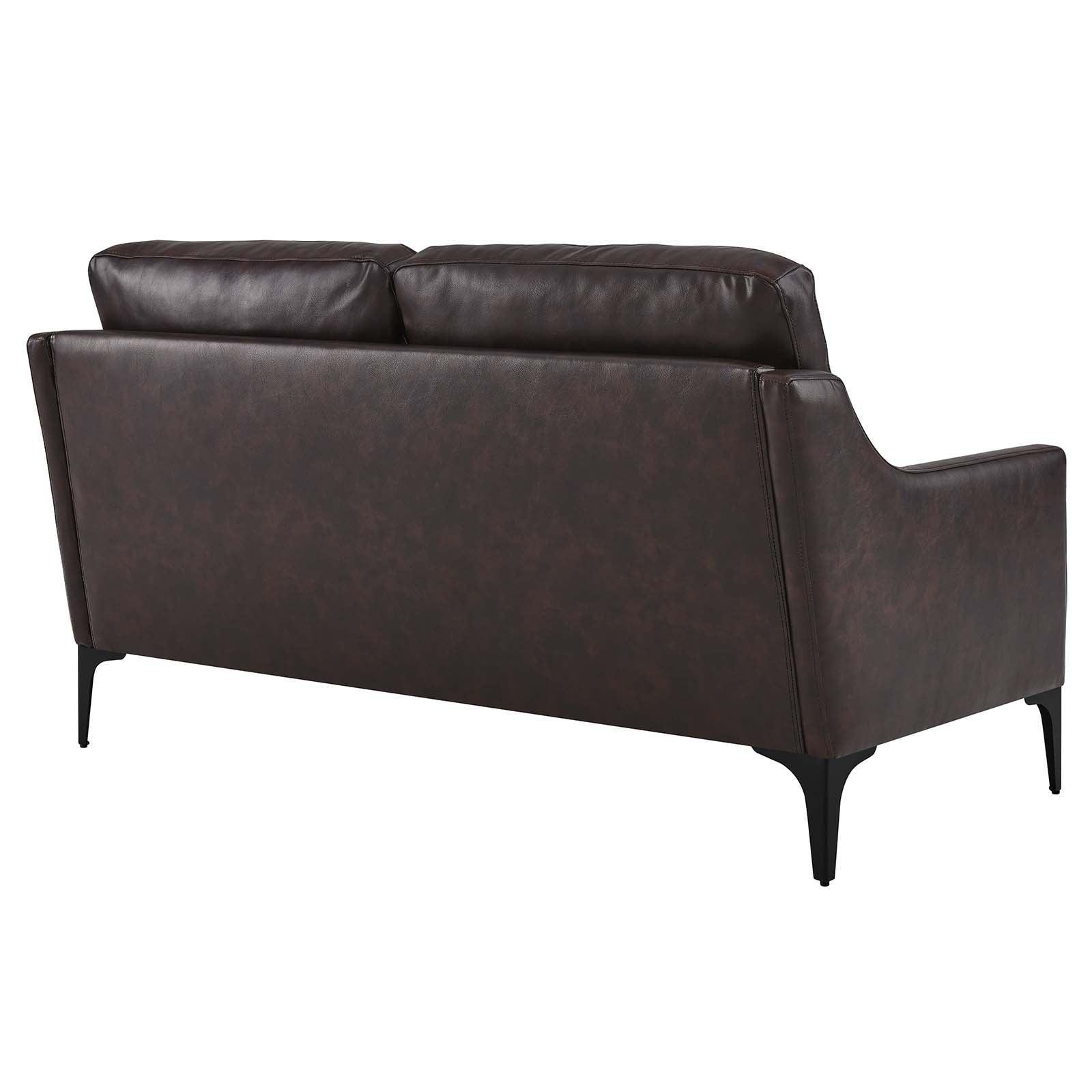 Modway Corland Leather Loveseat FredCo