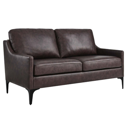 Modway Corland Leather Loveseat FredCo