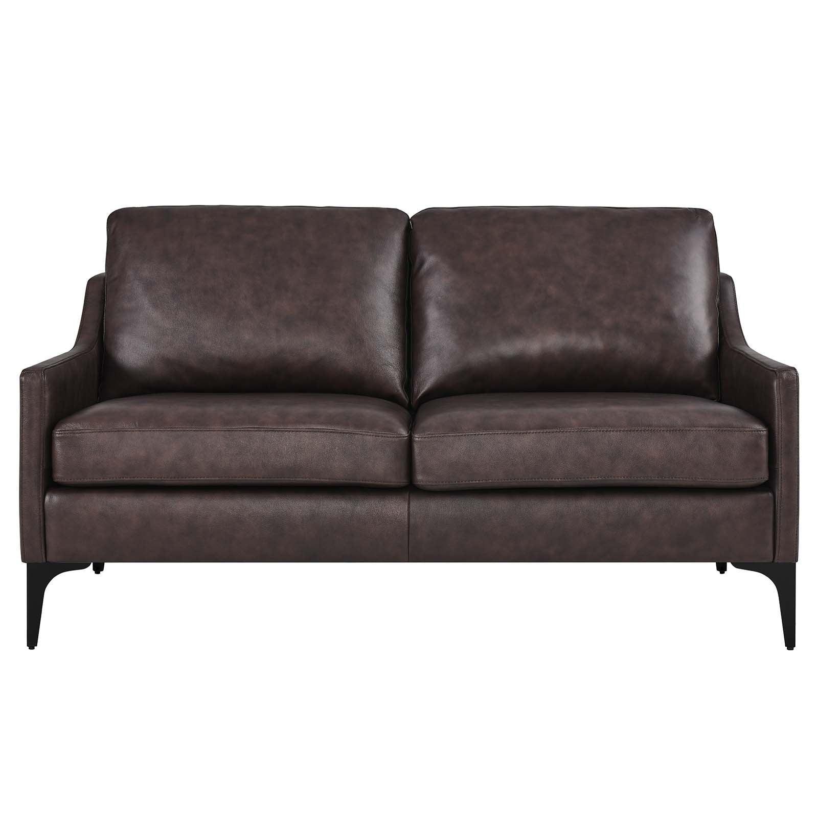 Modway Corland Leather Loveseat FredCo