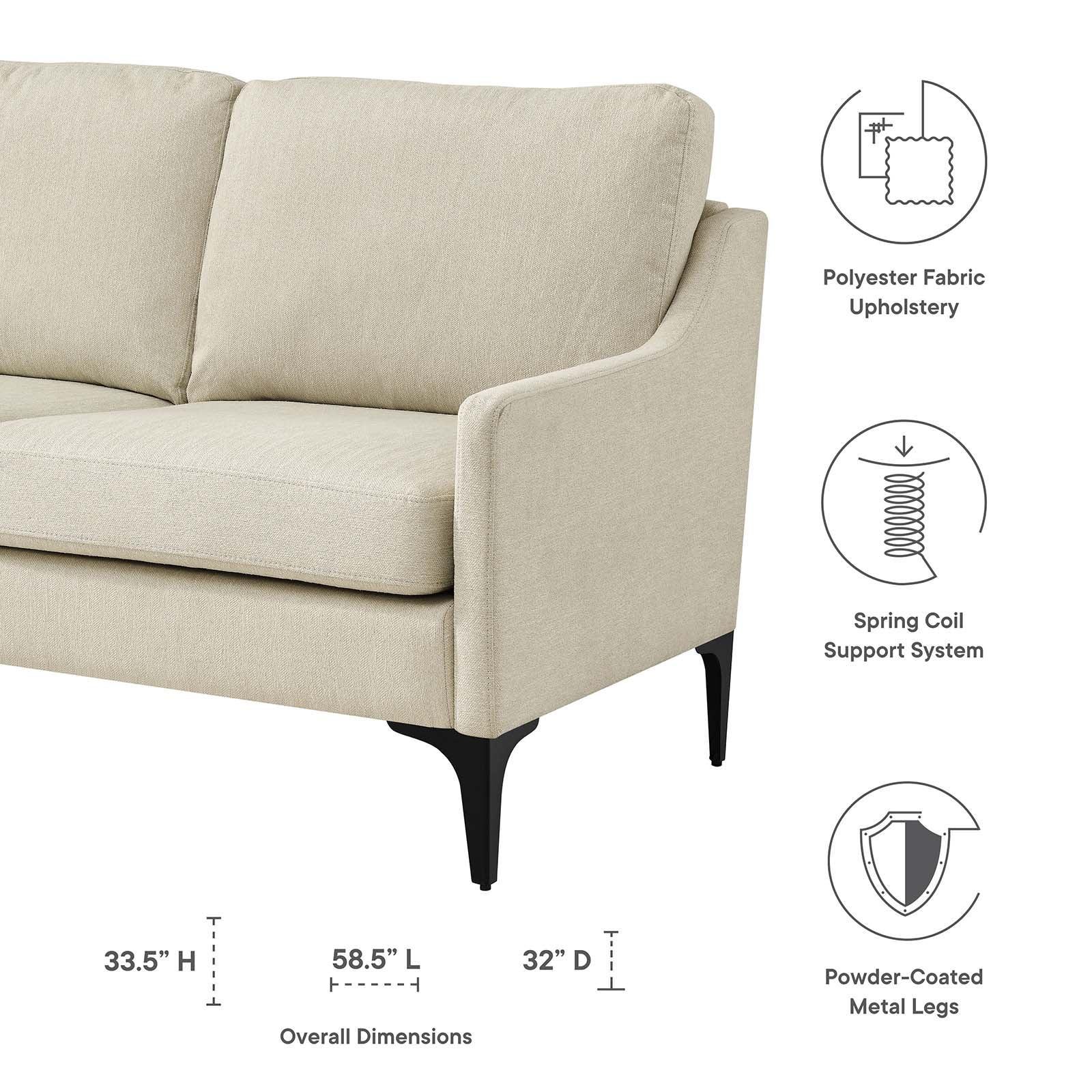 Modway Corland Upholstered Fabric Loveseat FredCo