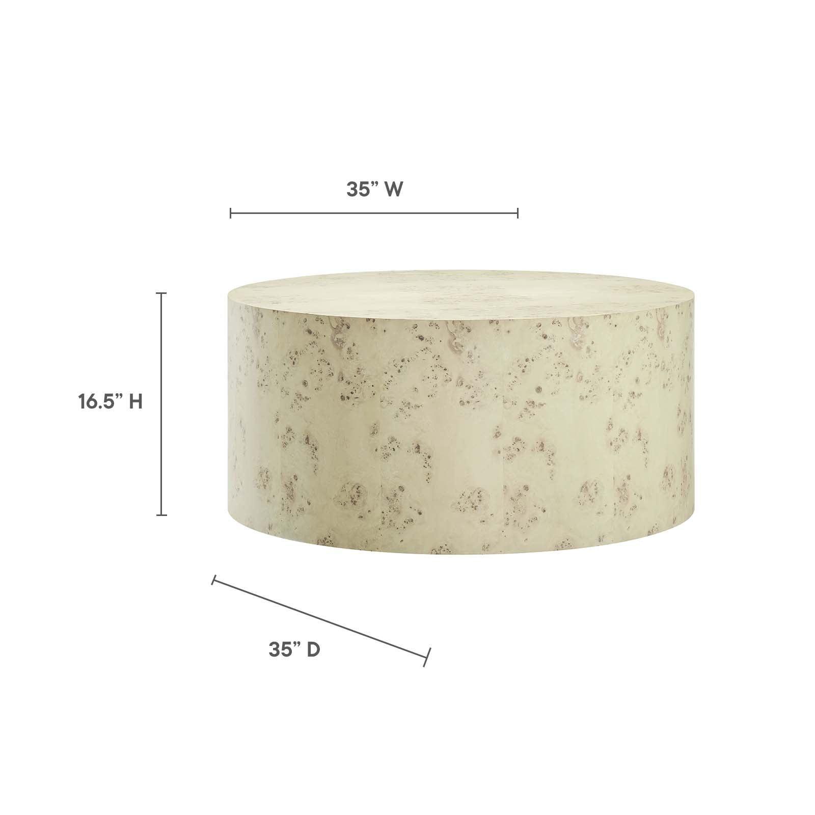 Modway Cosmos 35" Round Burl Wood Coffee Table, EEI-6274 FredCo