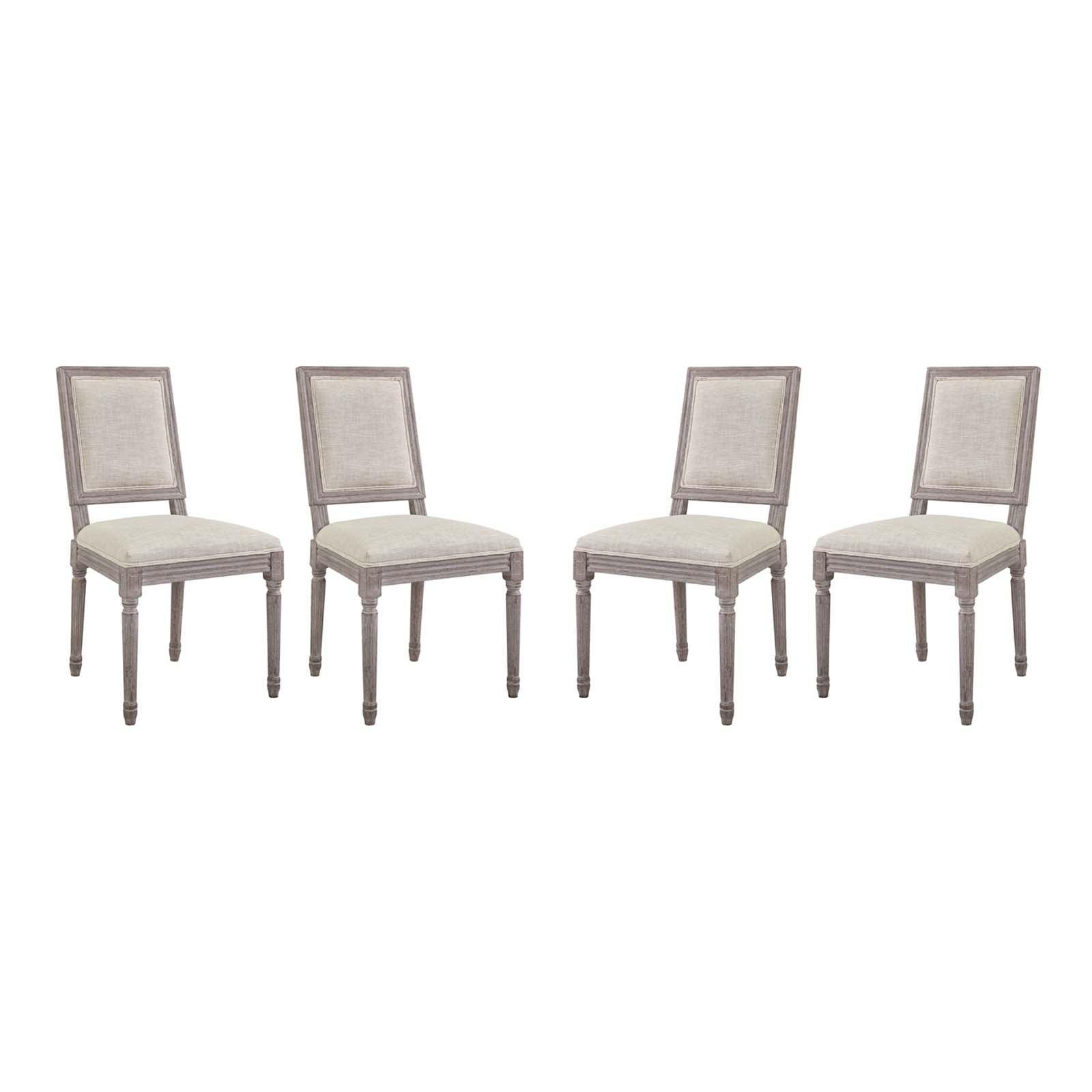 Modway Court Dining Side Chair Upholstered Fabric Set of 4 FredCo