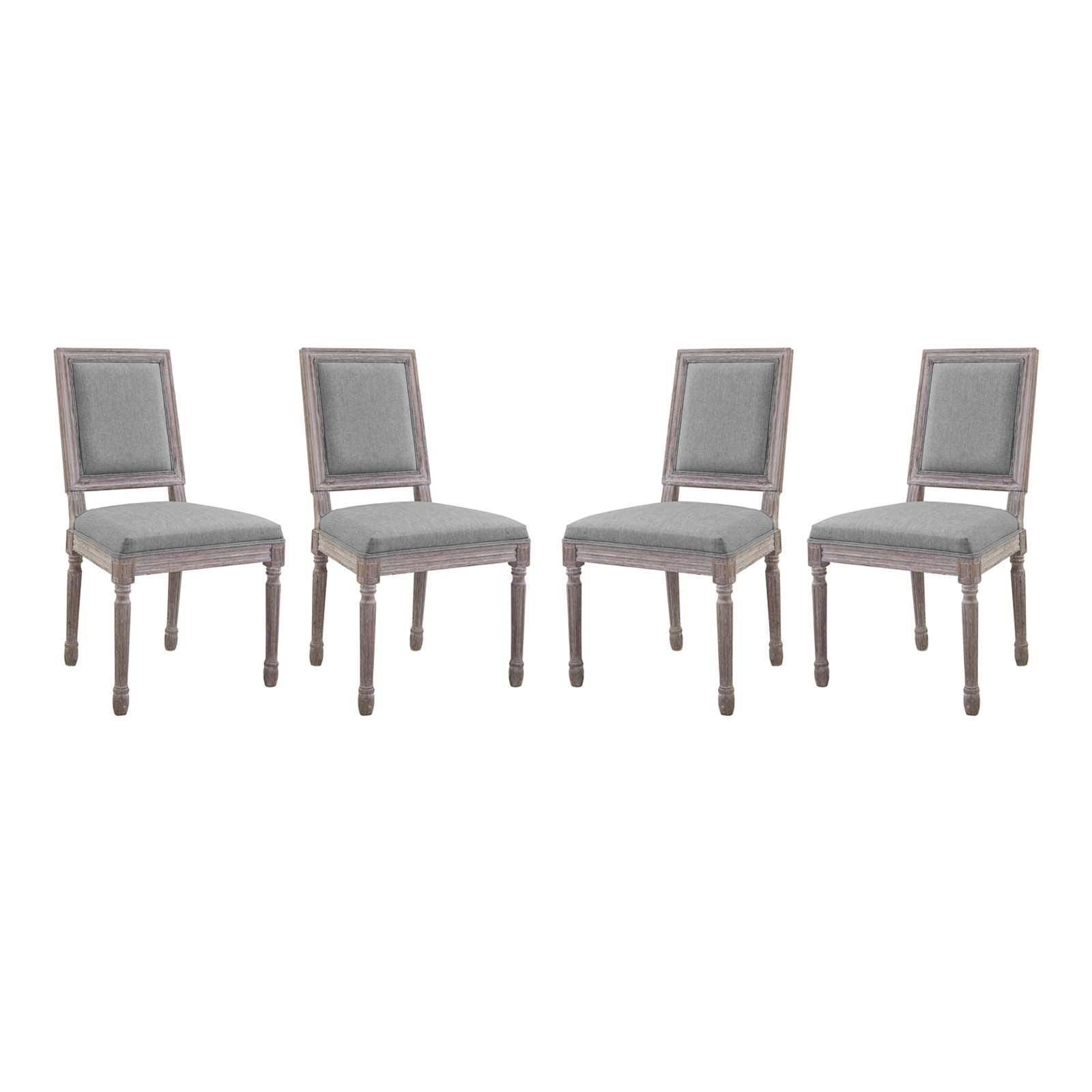 Modway Court Dining Side Chair Upholstered Fabric Set of 4 FredCo
