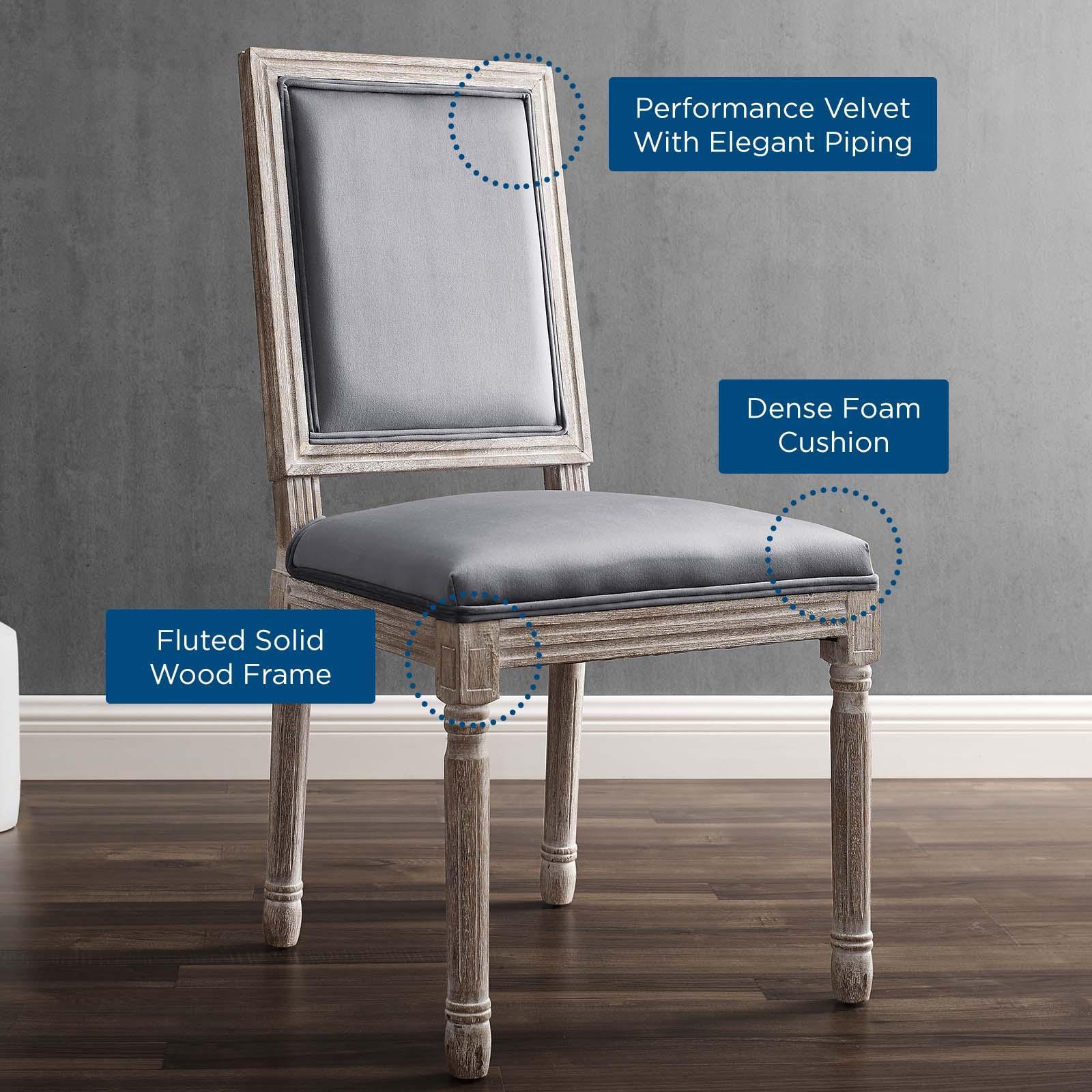 Modway Court French Vintage Performance Velvet Dining Side Chair FredCo